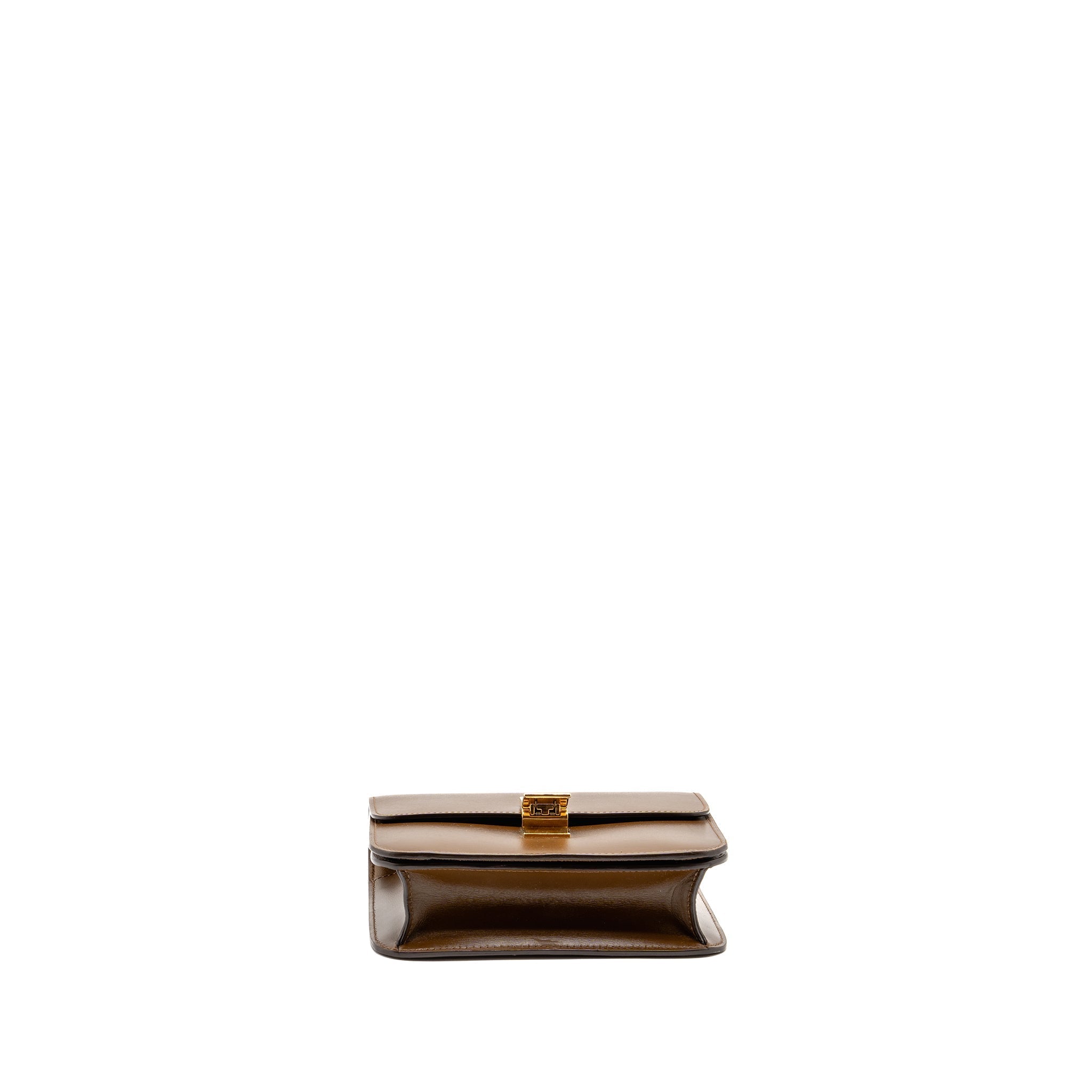 CELINE SMALL CLASSIC BOX BAG CALFSKIN CAMEL GHW
