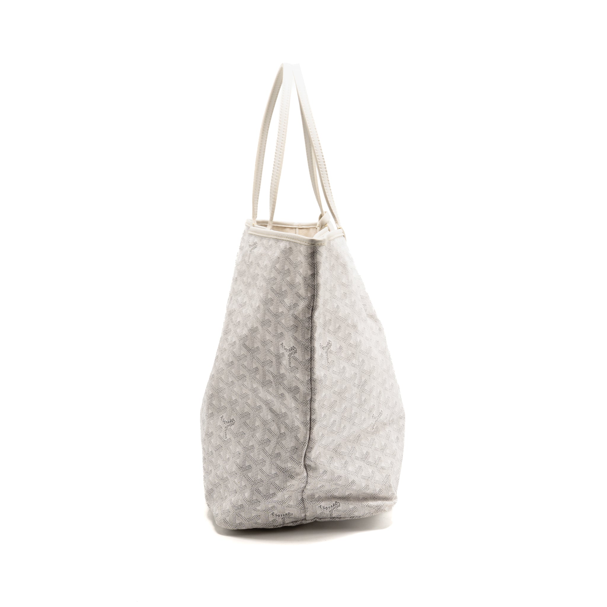 GOYARD SAINT LOUIS GM TOTE BAG GOYARDINE CANVAS / LEATHER WHITE