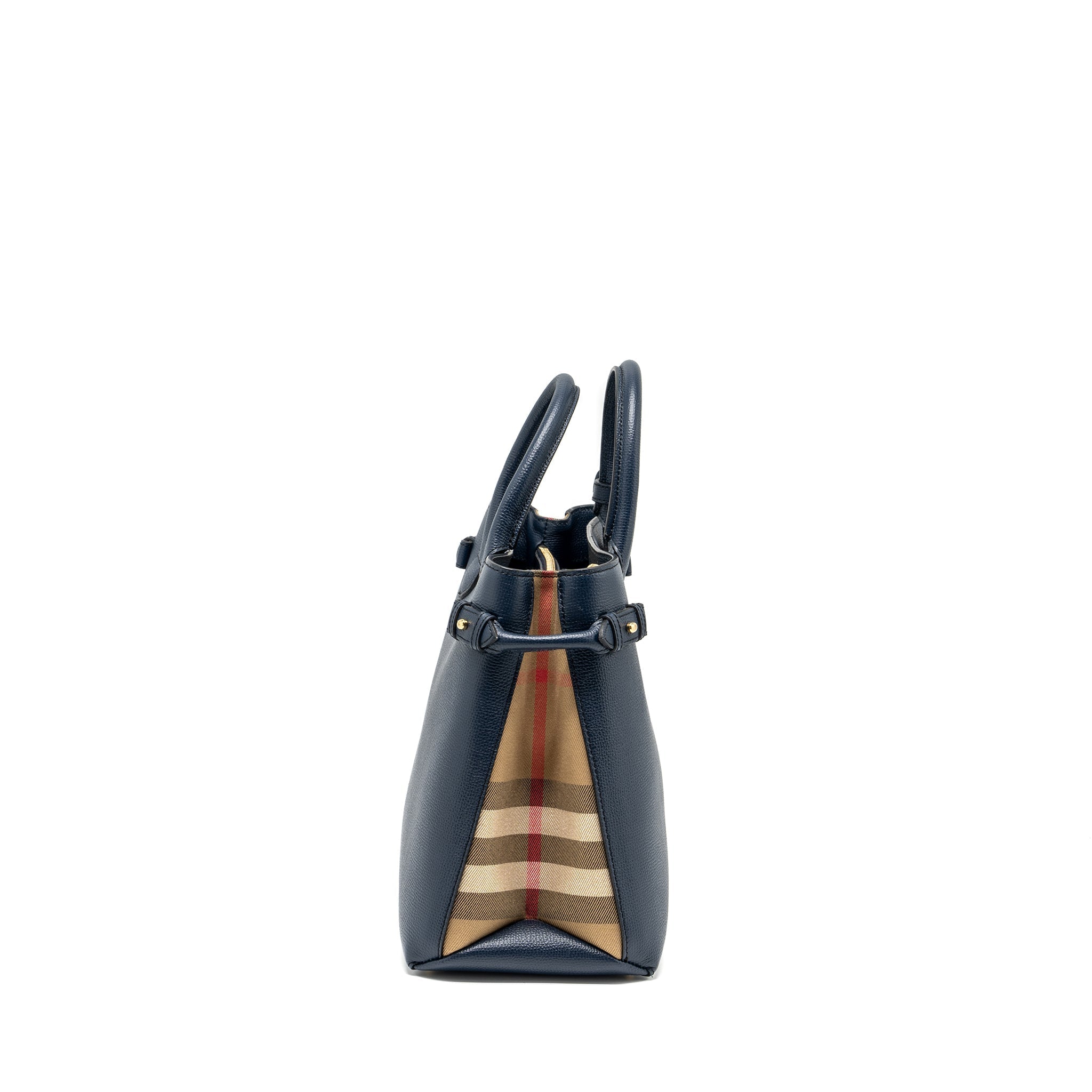 BURBERRY THE LARGE BANNER BAG CALFSKIN DARK BLUE/MULTICOLOUR GHW
