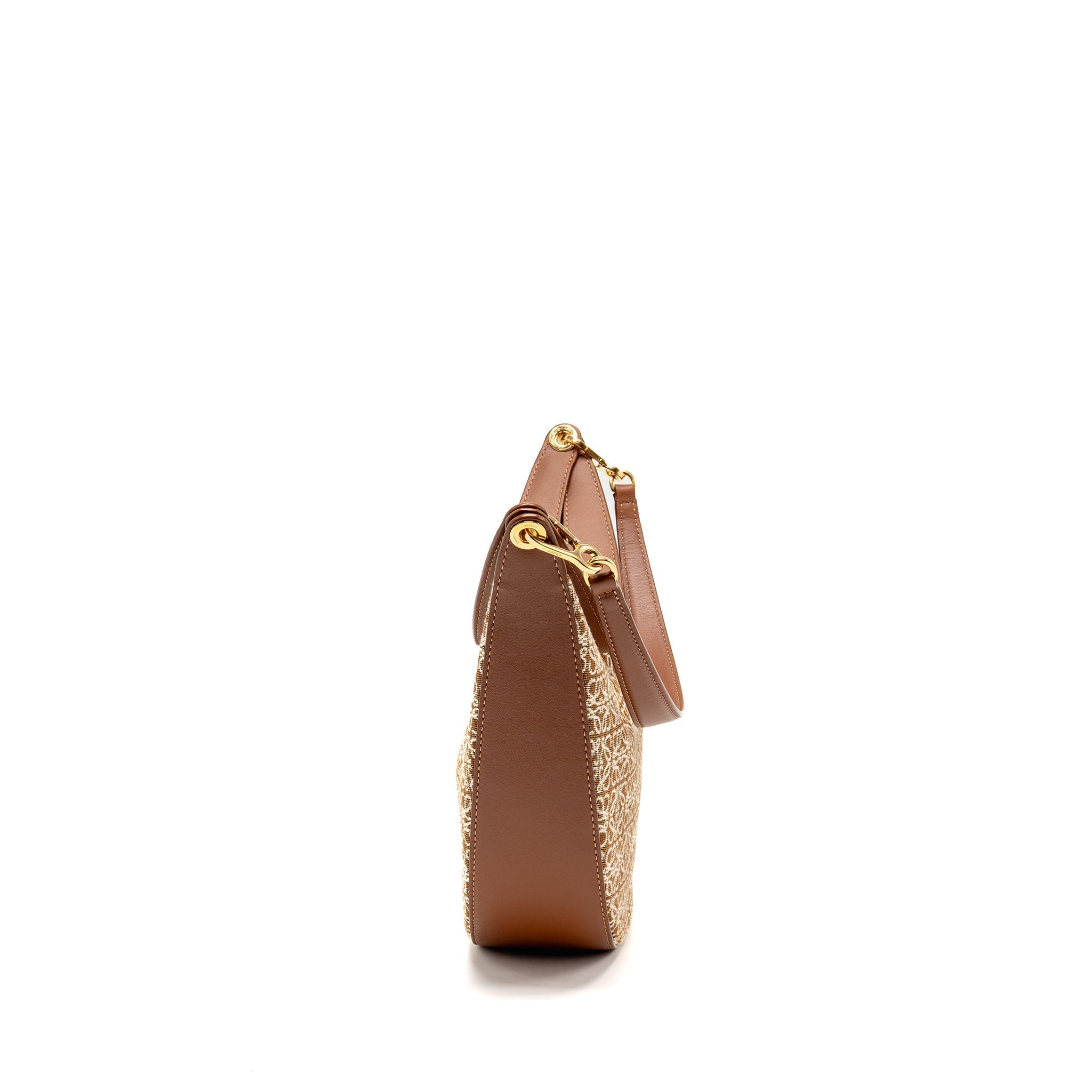 LOEWE MEDIUM LUNA BAG ANAGRAM JACQUARD CANVAS/CALFSKIN TAN/PECAN GHW