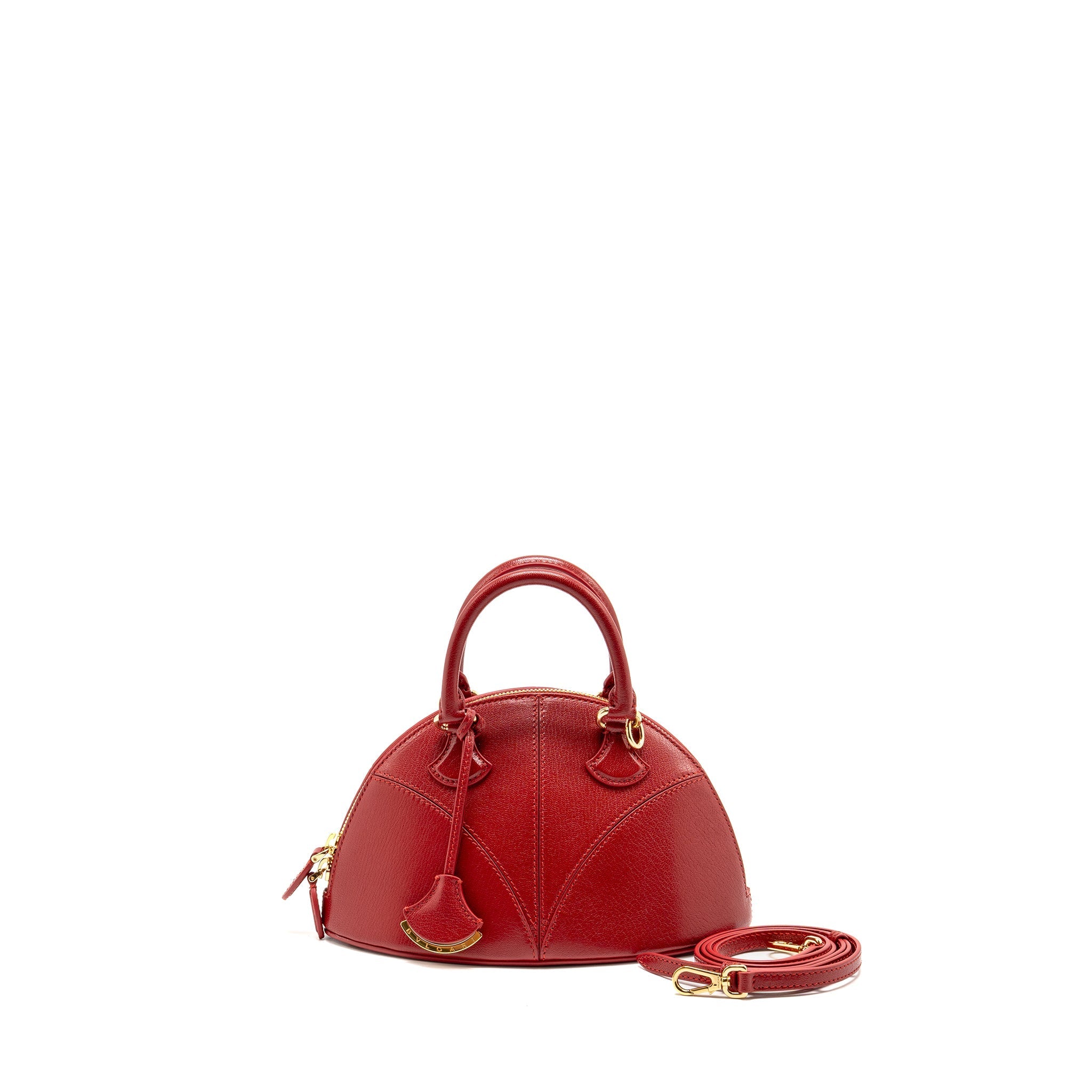 BVLGARI MARQUISE SMALL TOP HANDLE BAG ROYAL RUBY GOAT LEATHER RED GHW