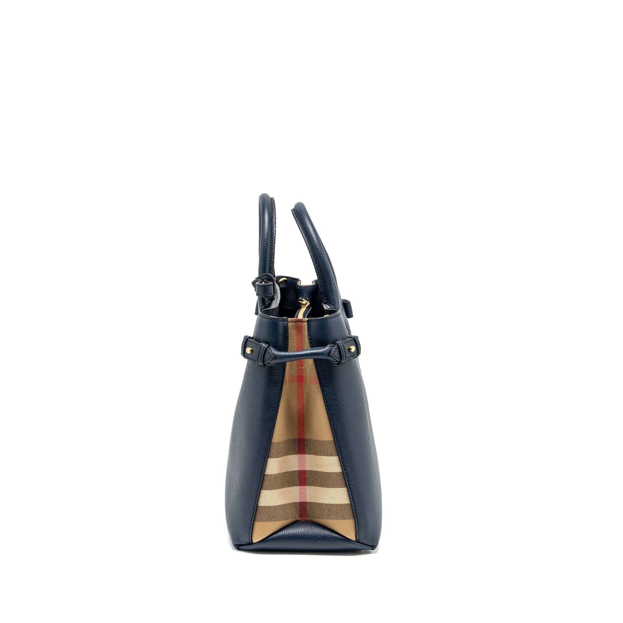 BURBERRY THE LARGE BANNER BAG CALFSKIN DARK BLUE/MULTICOLOUR GHW
