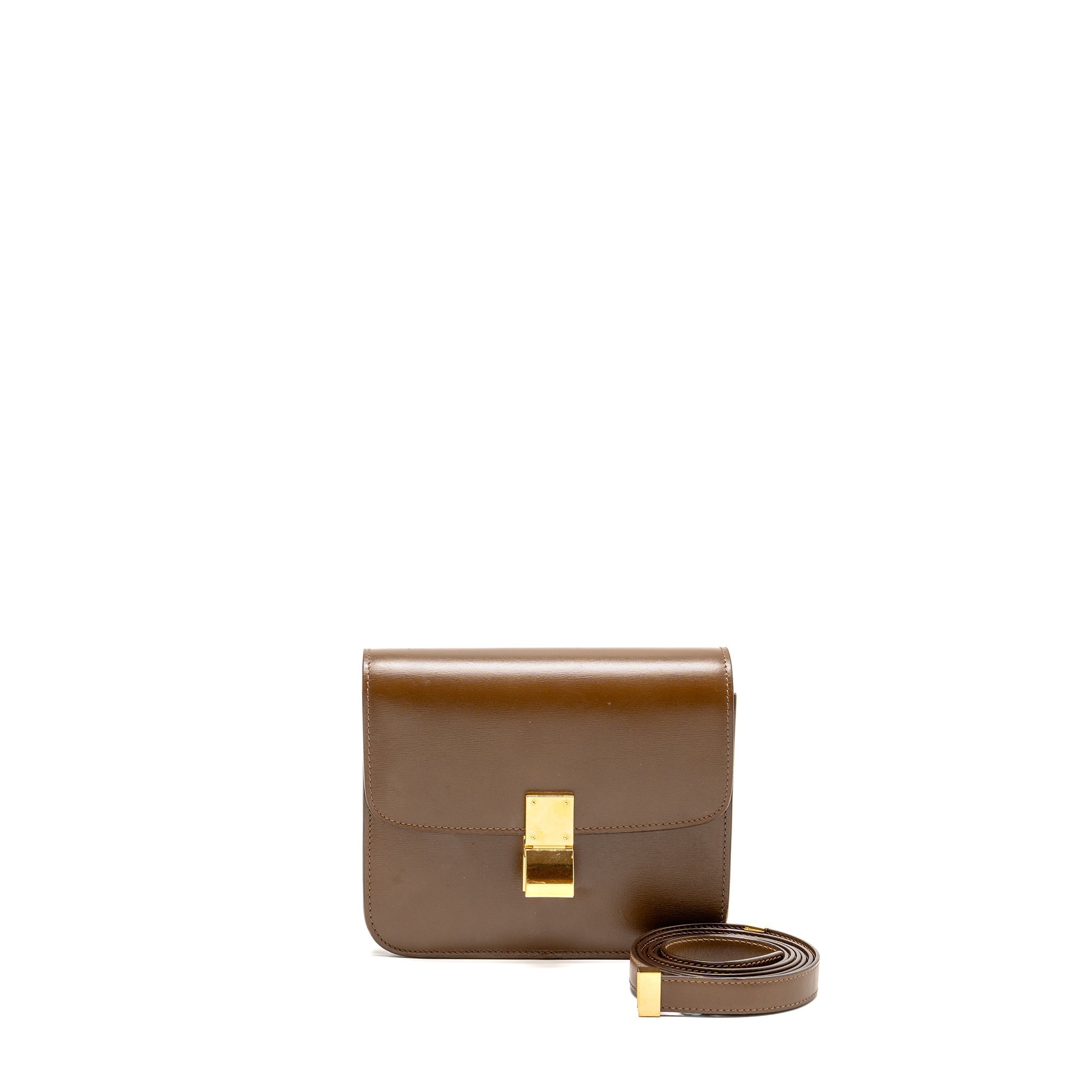 CELINE SMALL CLASSIC BOX BAG CALFSKIN CAMEL GHW