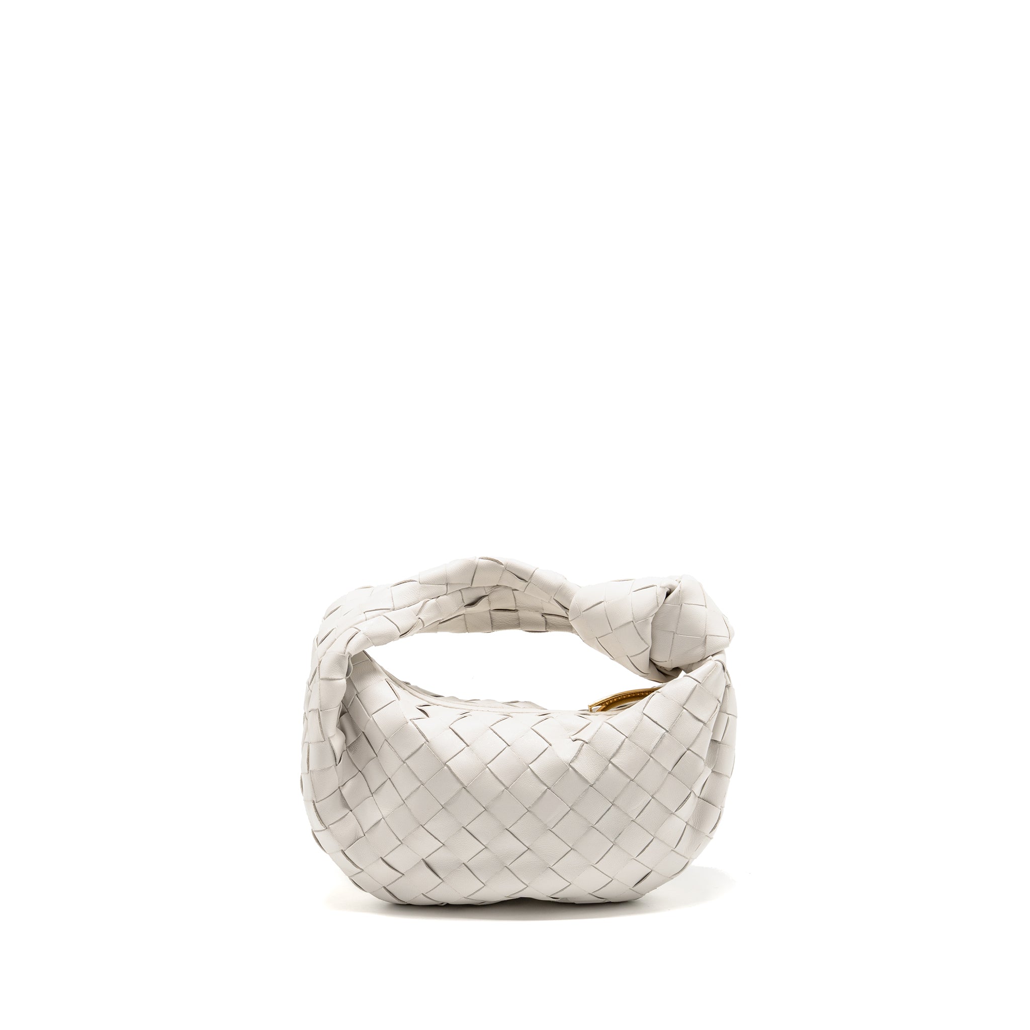 BOTTEGA VENETA MINI JODIE LEATHER WHITE GHW