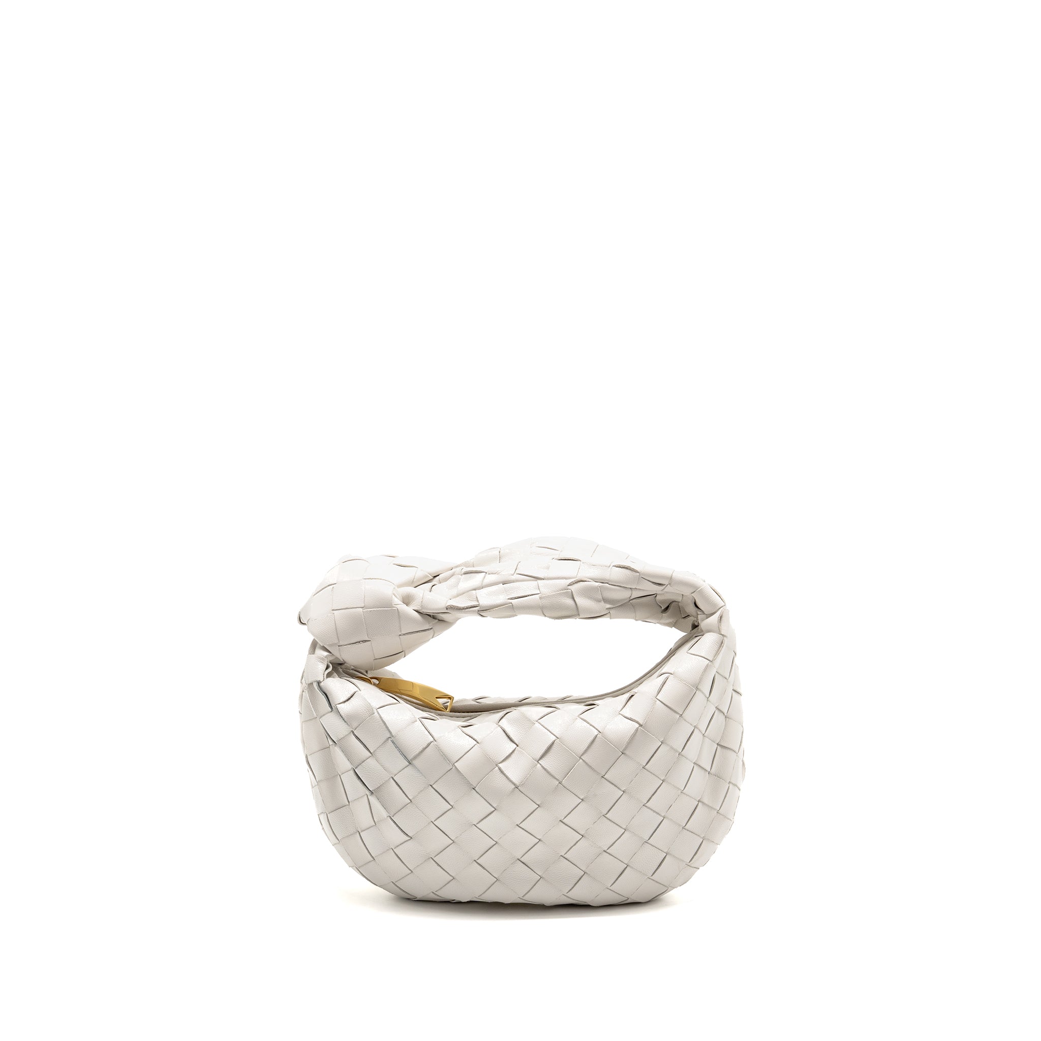 BOTTEGA VENETA MINI JODIE LEATHER WHITE GHW