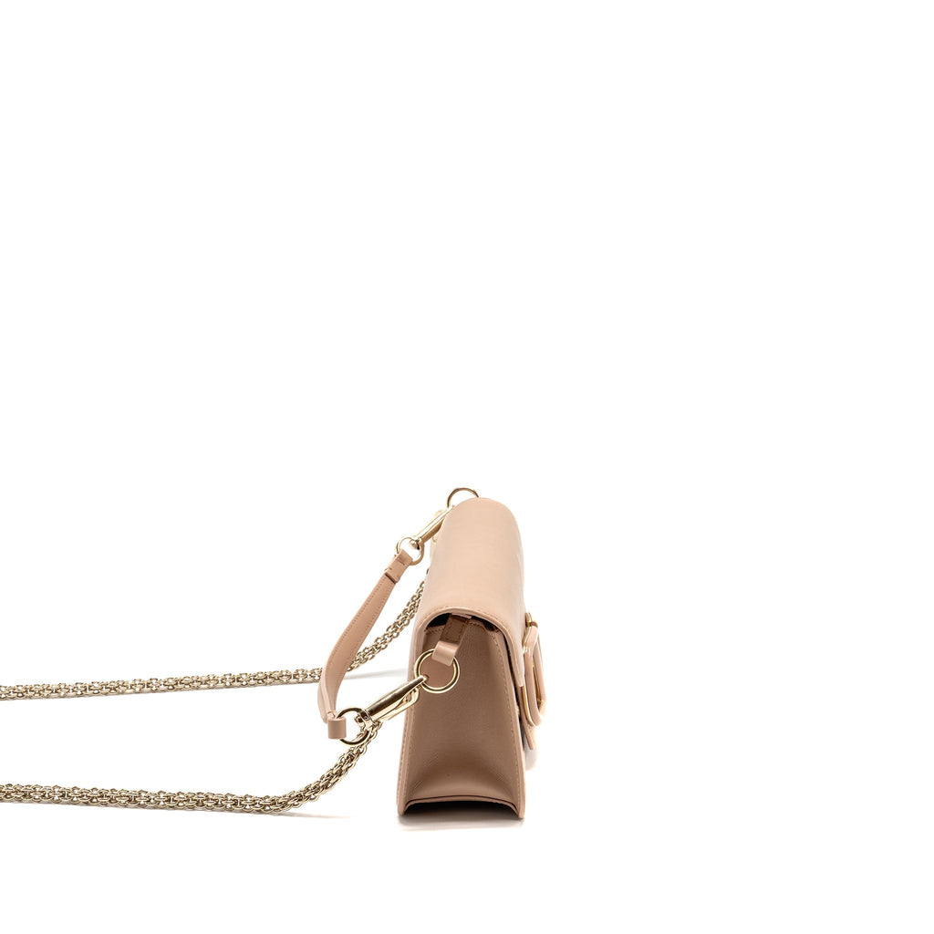 VALENTINO GARAVANI VLOGO SIGNATURE SHOULDER BAG CALFSKIN LIGHT PINK LGHW