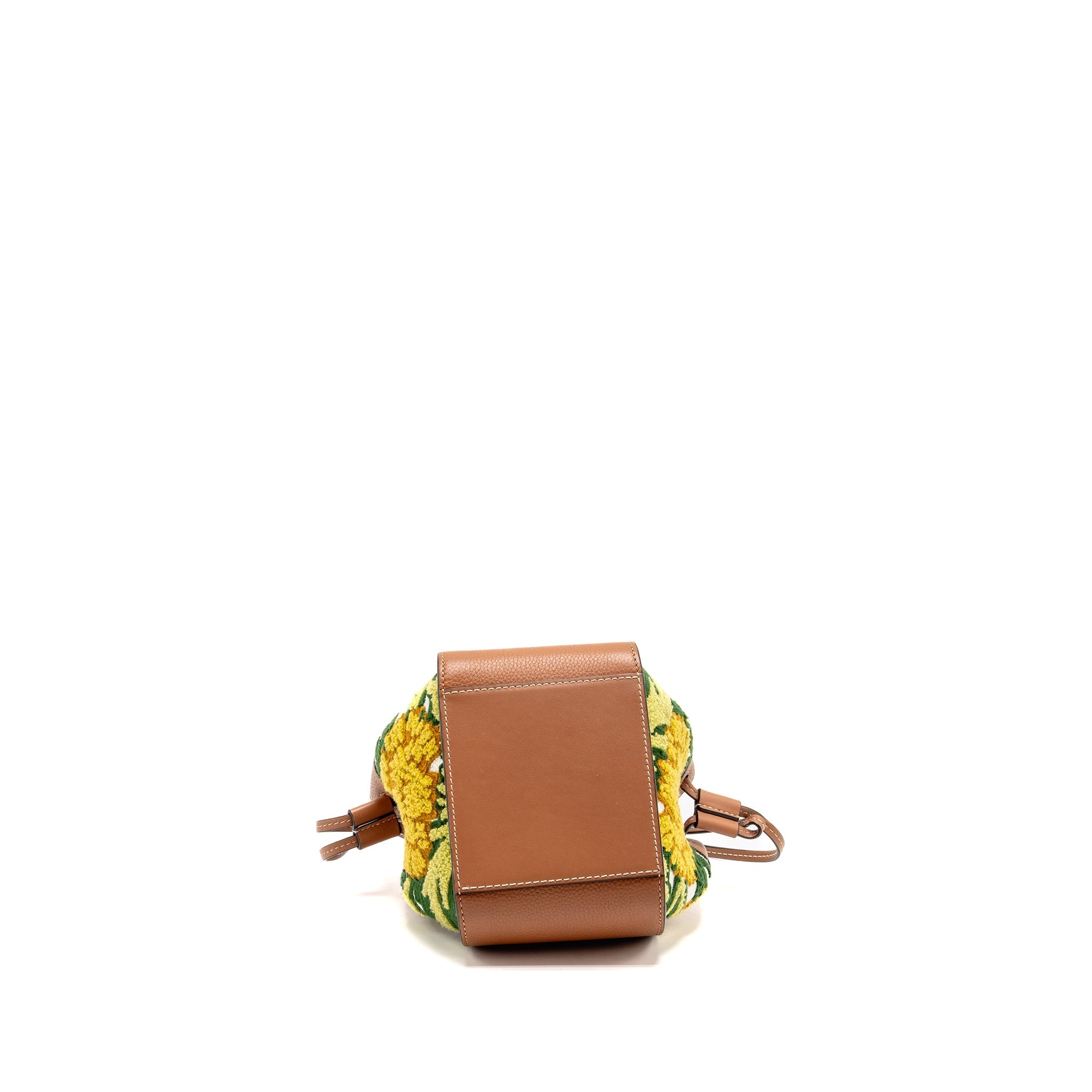 LOEWE X WILLIAM DE MORGAN MINI HAMMOCK FLORAL-EMBROIDERED SHOULDER BAG CALFSKIN TAN/ MULTICOLOUR GHW