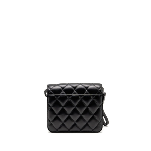 BALENCIAGA B. SHOULDER BAG QUILTED CALFSKIN BLACK RUTHENIUM HARDWARE