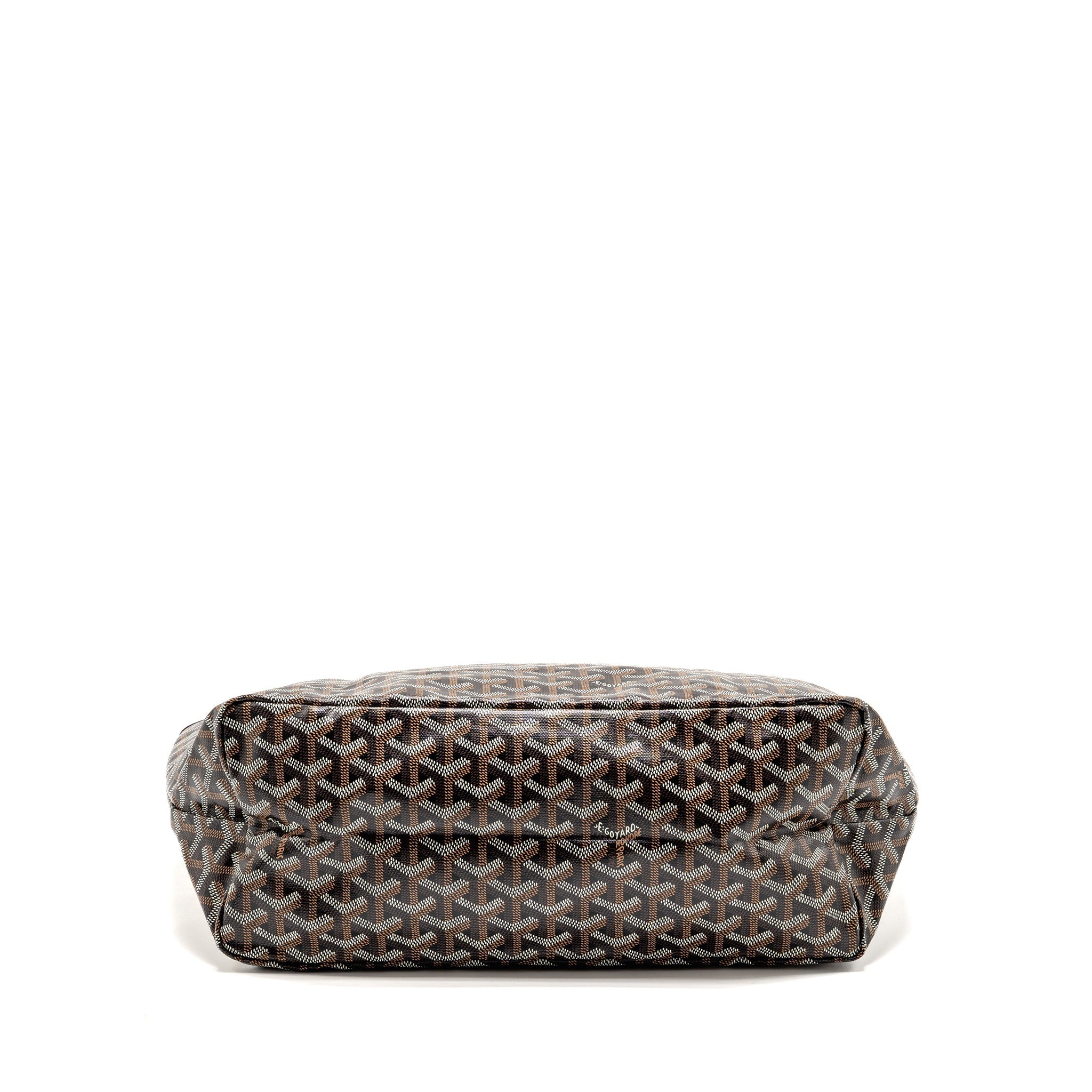 GOYARD SAINT LOUIS PM TOTE GOYARDINE CANVAS/CALFSKIN BLACK SHW