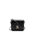 BALENCIAGA B. SHOULDER BAG QUILTED CALFSKIN BLACK RUTHENIUM HARDWARE