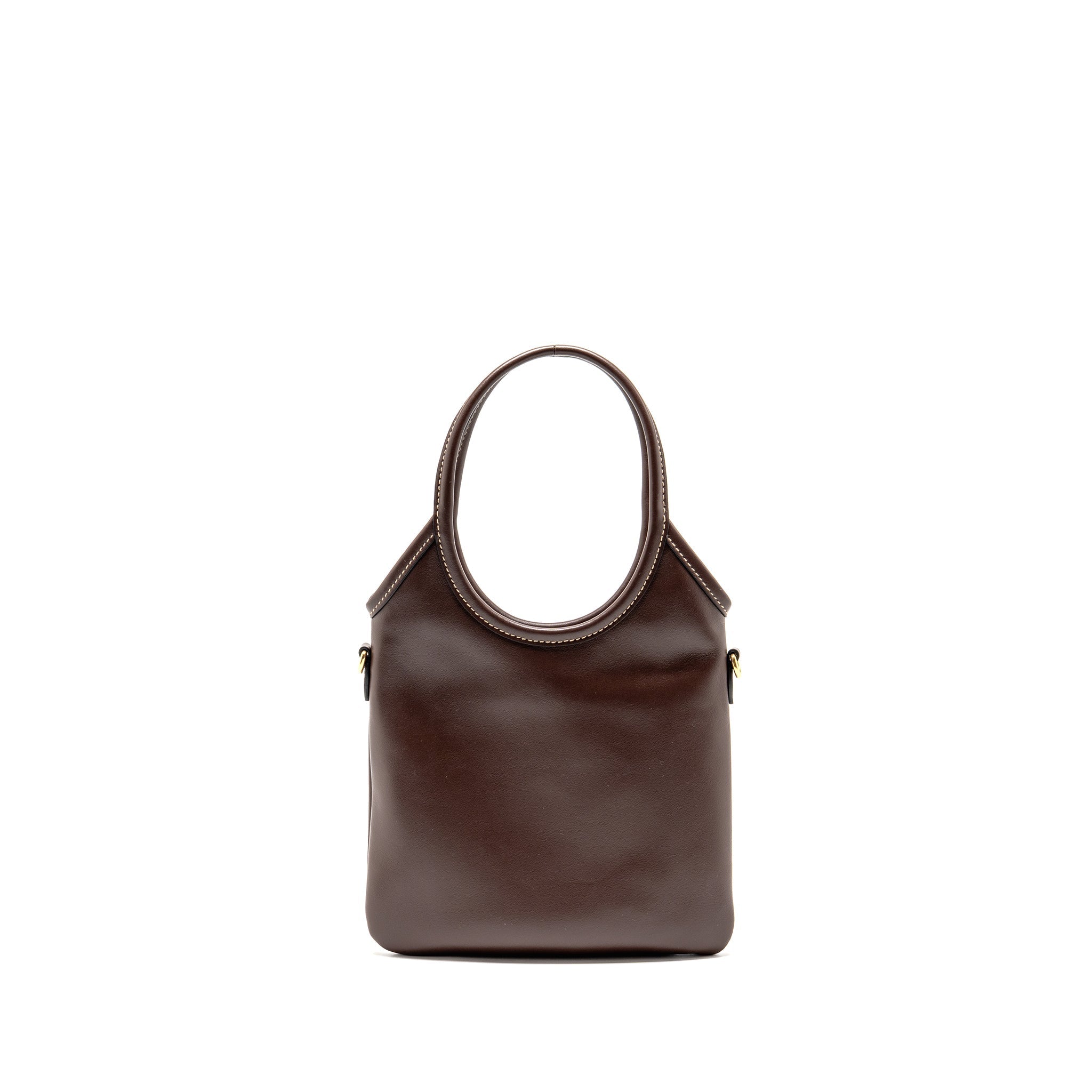 MIU MIU MINI IVY LEATHER BAG DARK BROWN GHW