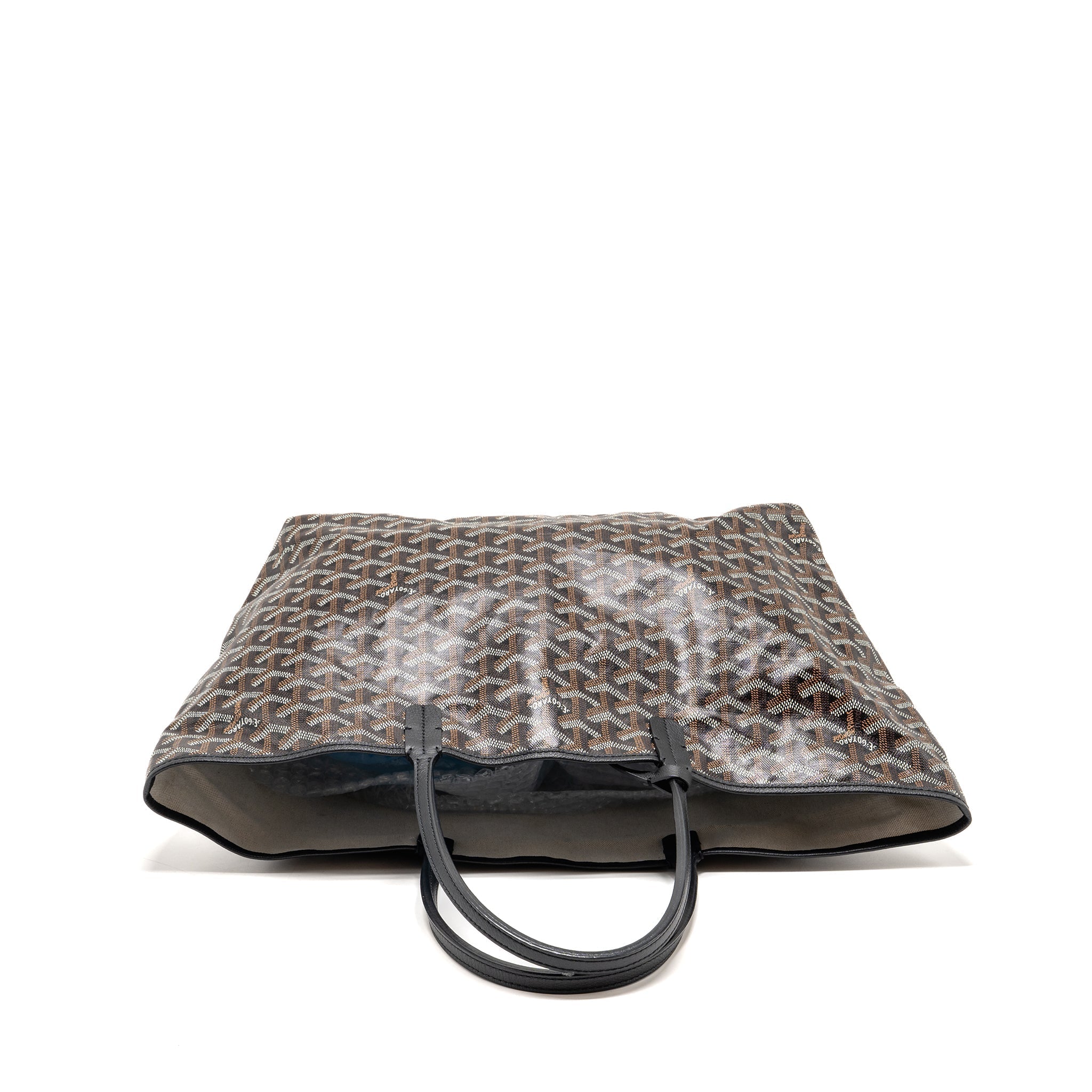 GOYARD SAINT LOUIS PM TOTE GOYARDINE CANVAS / CALFSKIN BLACK