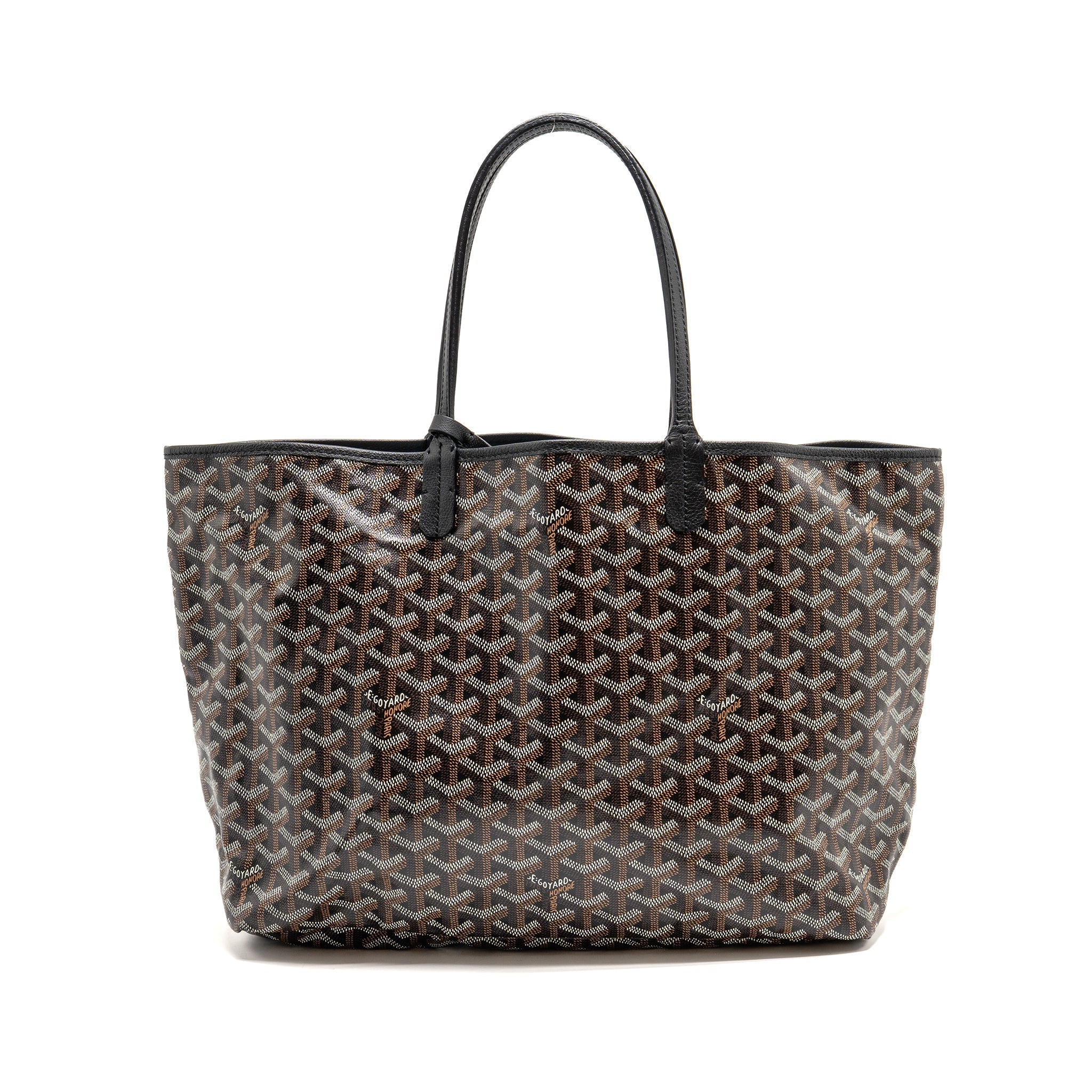 GOYARD SAINT LOUIS PM TOTE GOYARDINE CANVAS / CALFSKIN BLACK