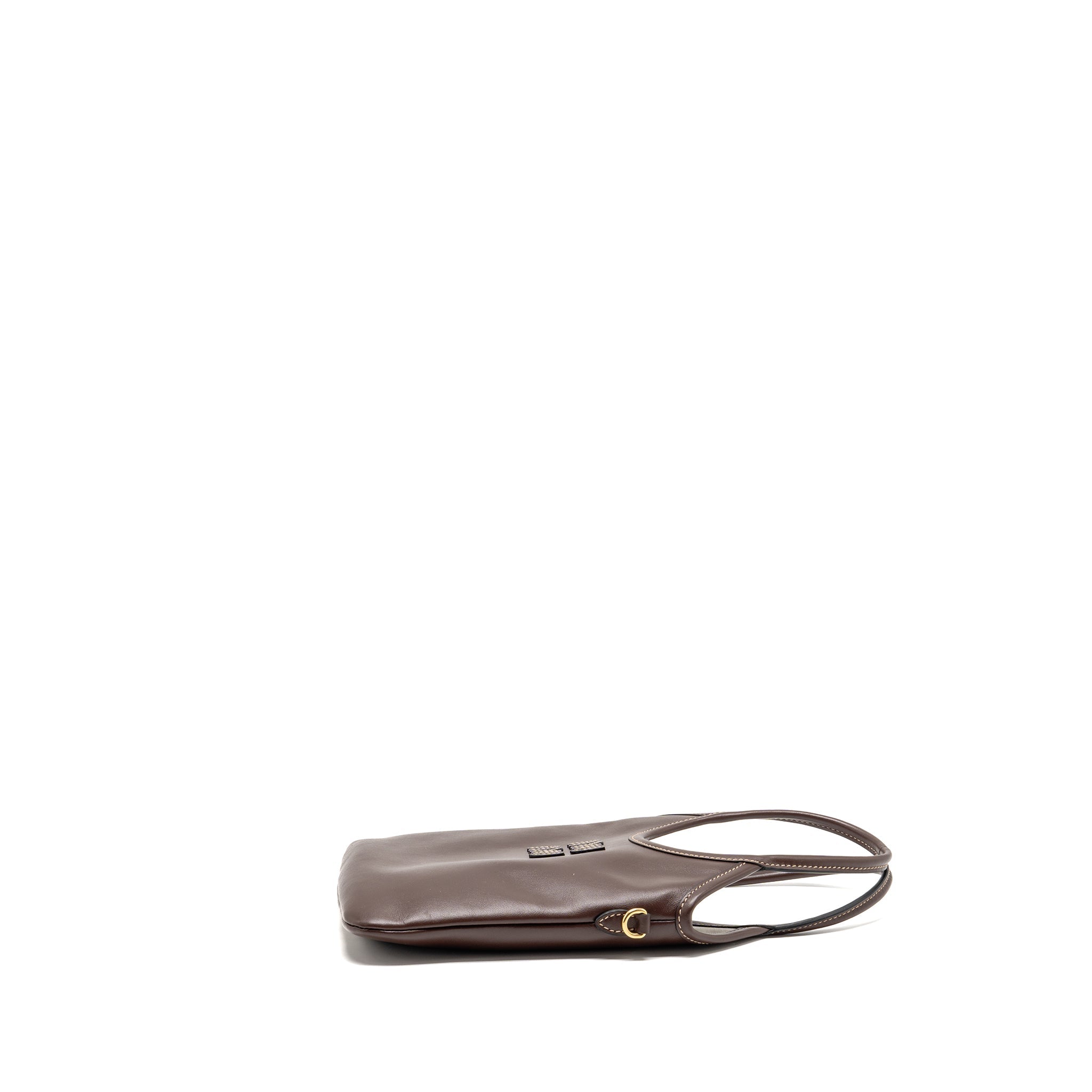 MIU MIU MINI IVY LEATHER BAG DARK BROWN GHW