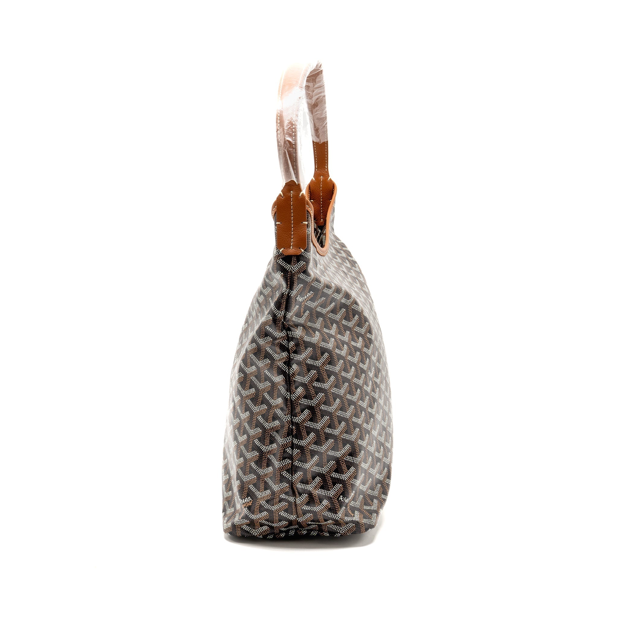 GOYARD BOHEME PM HOBO BAG GOYARDINE CANVAS/CALFSKIN BLACK/NATUREL SHW