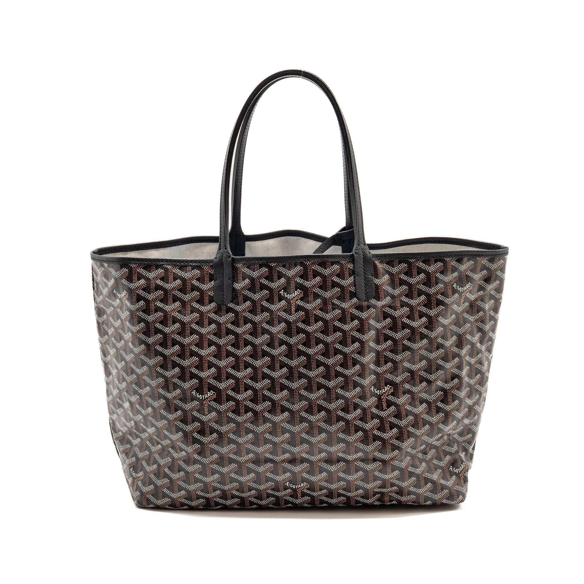 GOYARD SAINT LOUIS PM TOTE GOYARDINE CANVAS / CALFSKIN BLACK