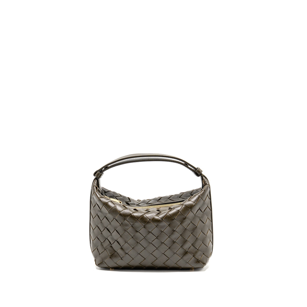 BOTTEGA VENETA WALLACE BAG CALFSKIN KAKI GHW