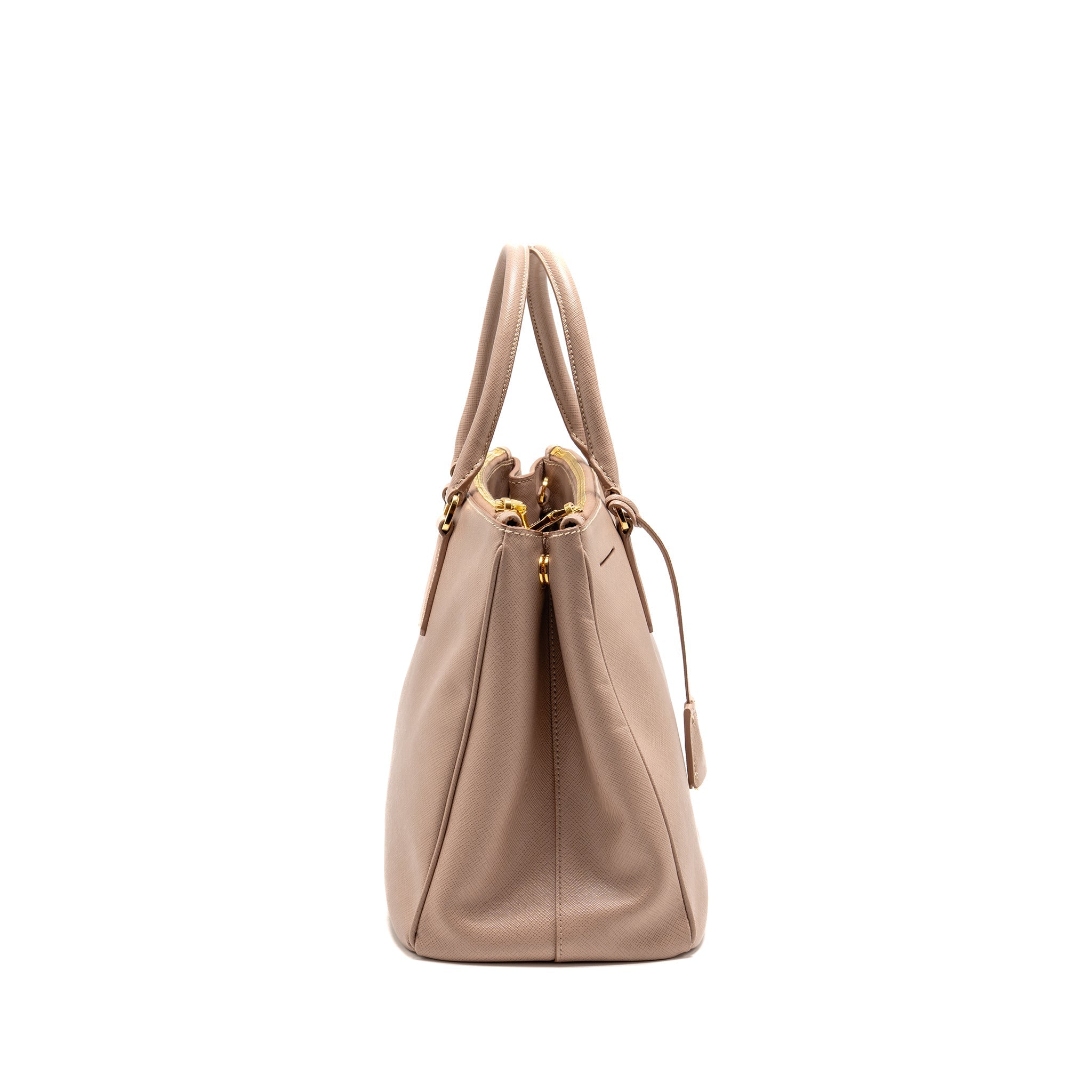 PRADA LARGE SAFFIANO TOTE BAG GALLERIA SAFFIANO LEATHER CAMMEO GHW