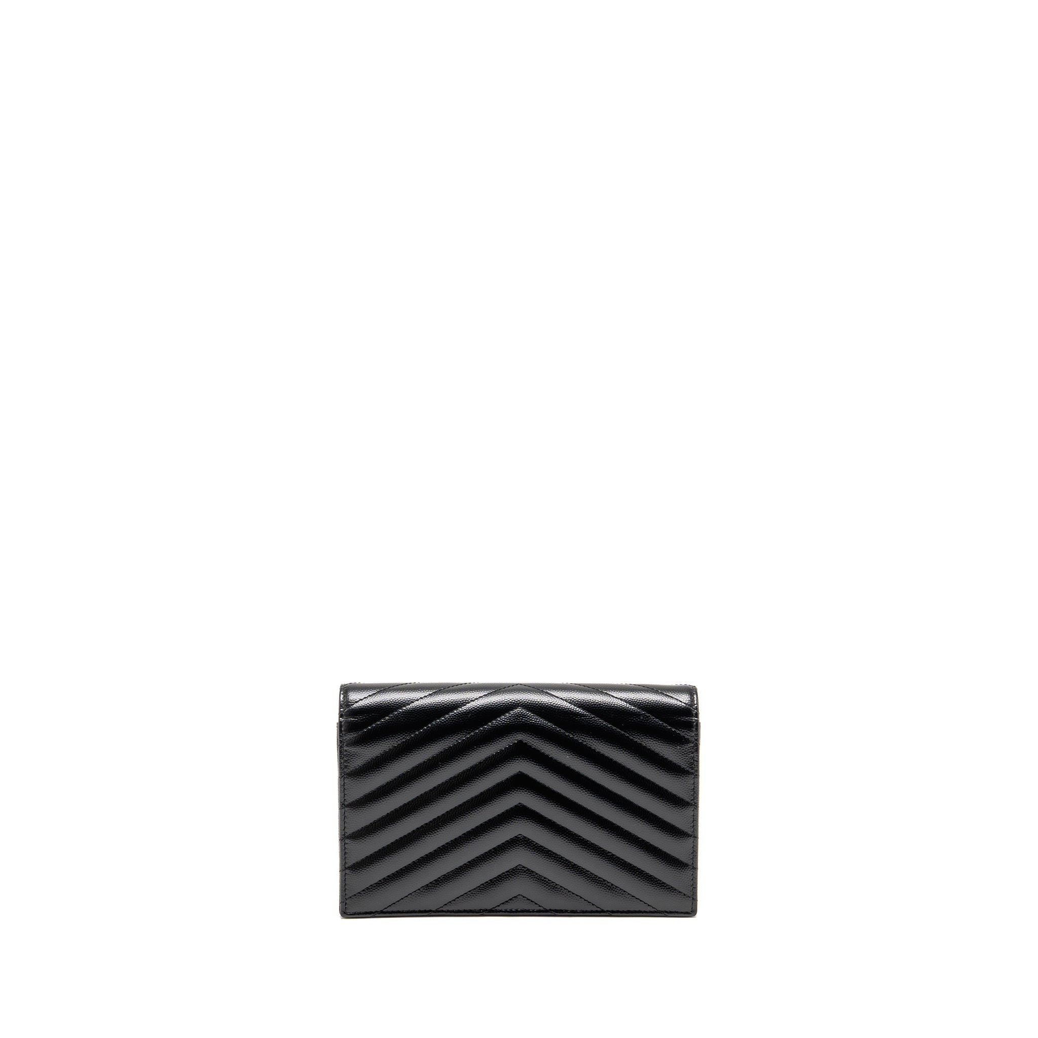 SAINT LAURENT/ YSL ENVELOPE CHAIN WALLET CALFSKIN BLACK SHW