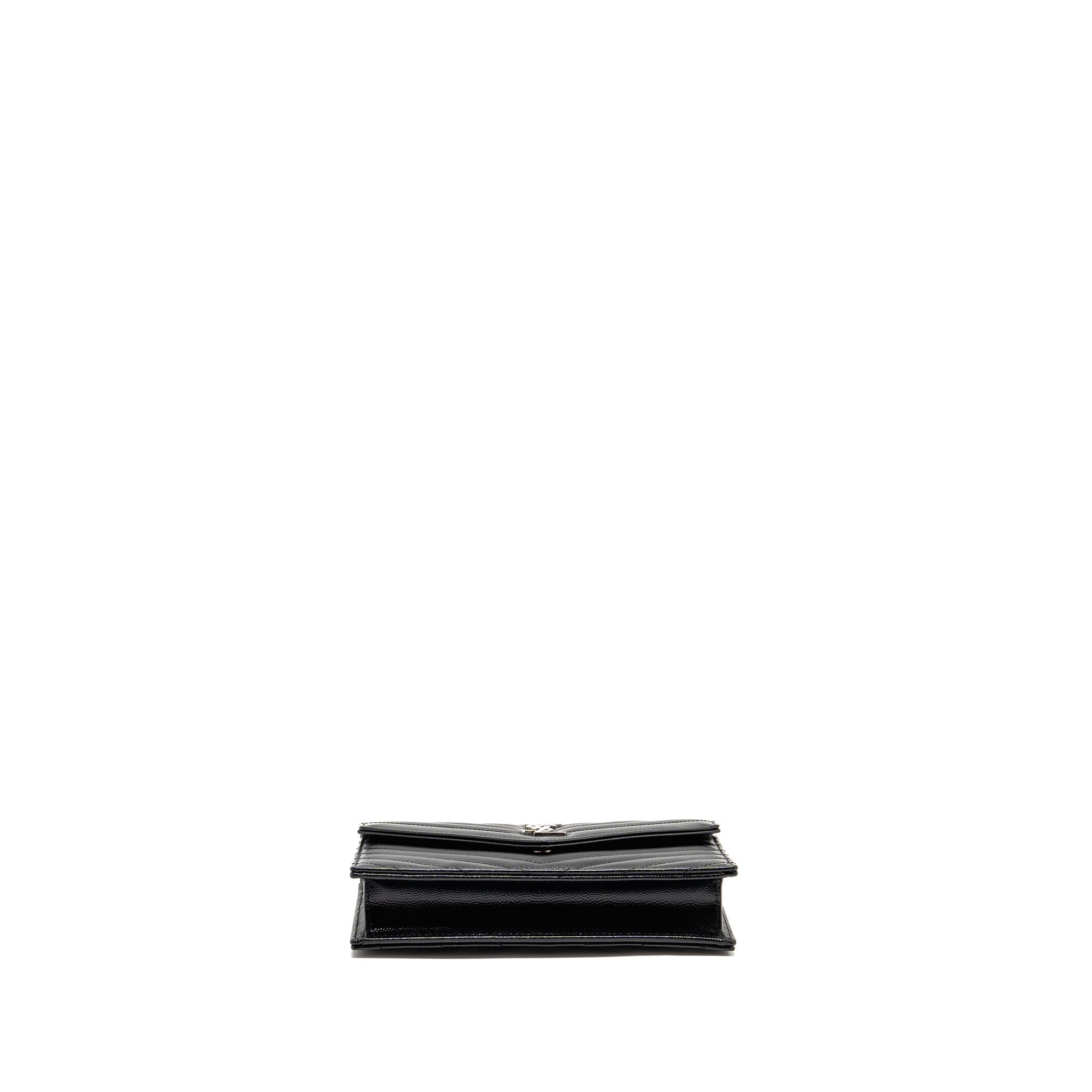 SAINT LAURENT/ YSL ENVELOPE CHAIN WALLET CALFSKIN BLACK SHW
