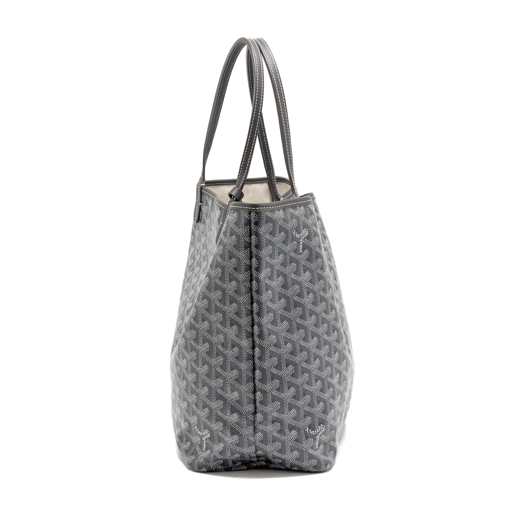 GOYARD SAINT LOUIS PM TOTE GOYARDLINE CANVAS GREY SHW