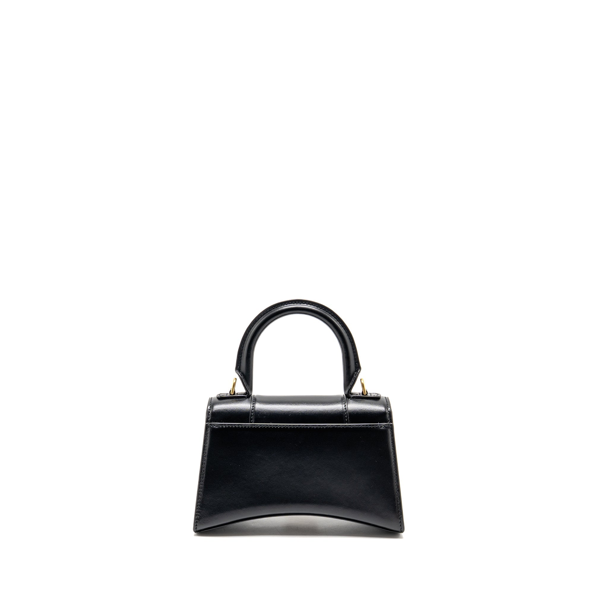 BALENCIAGA HOURGLASS BAG XS CALFSKIN BLACK GHW