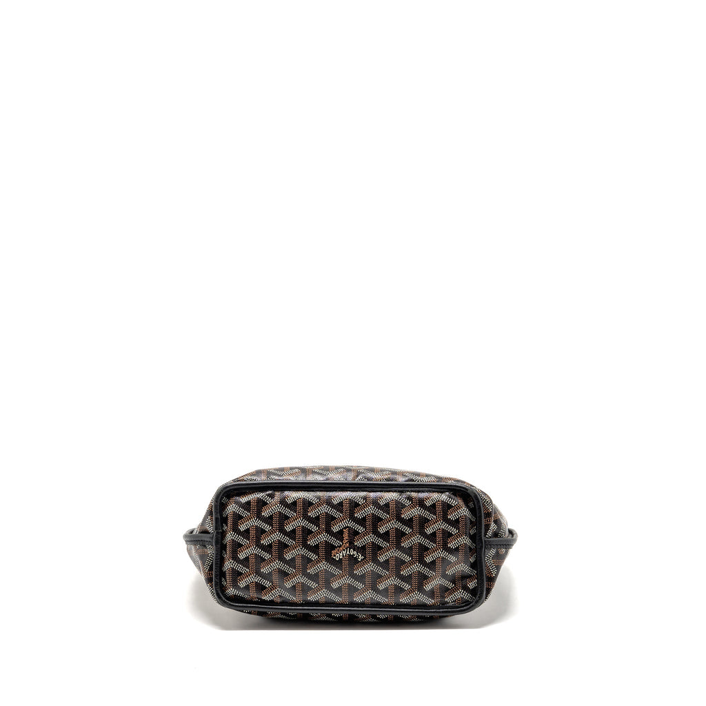 GOYARD MINI ANJOU TOTE GOYARDINE CANVAS/ CALFSKIN BLACK SHW