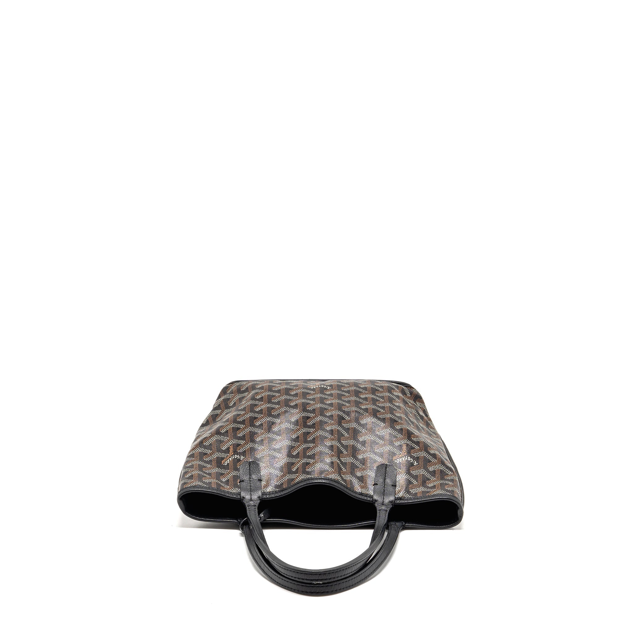 GOYARD MINI ANJOU TOTE GOYARDINE CANVAS/ CALFSKIN BLACK SHW