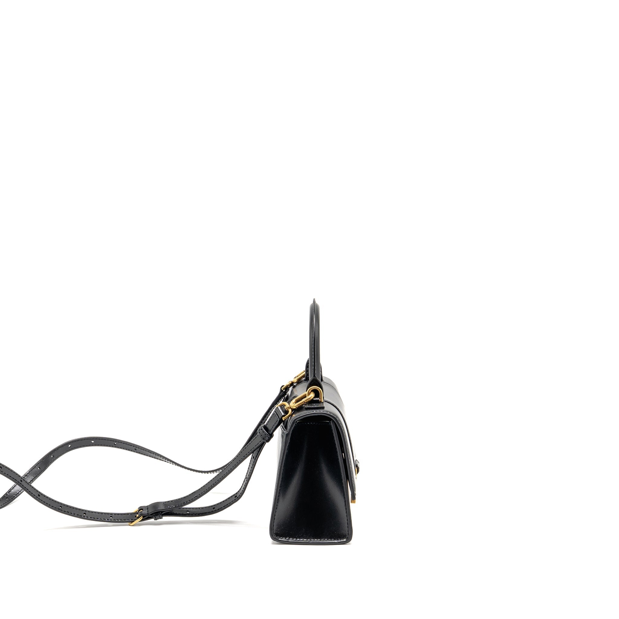BALENCIAGA HOURGLASS BAG XS CALFSKIN BLACK GHW