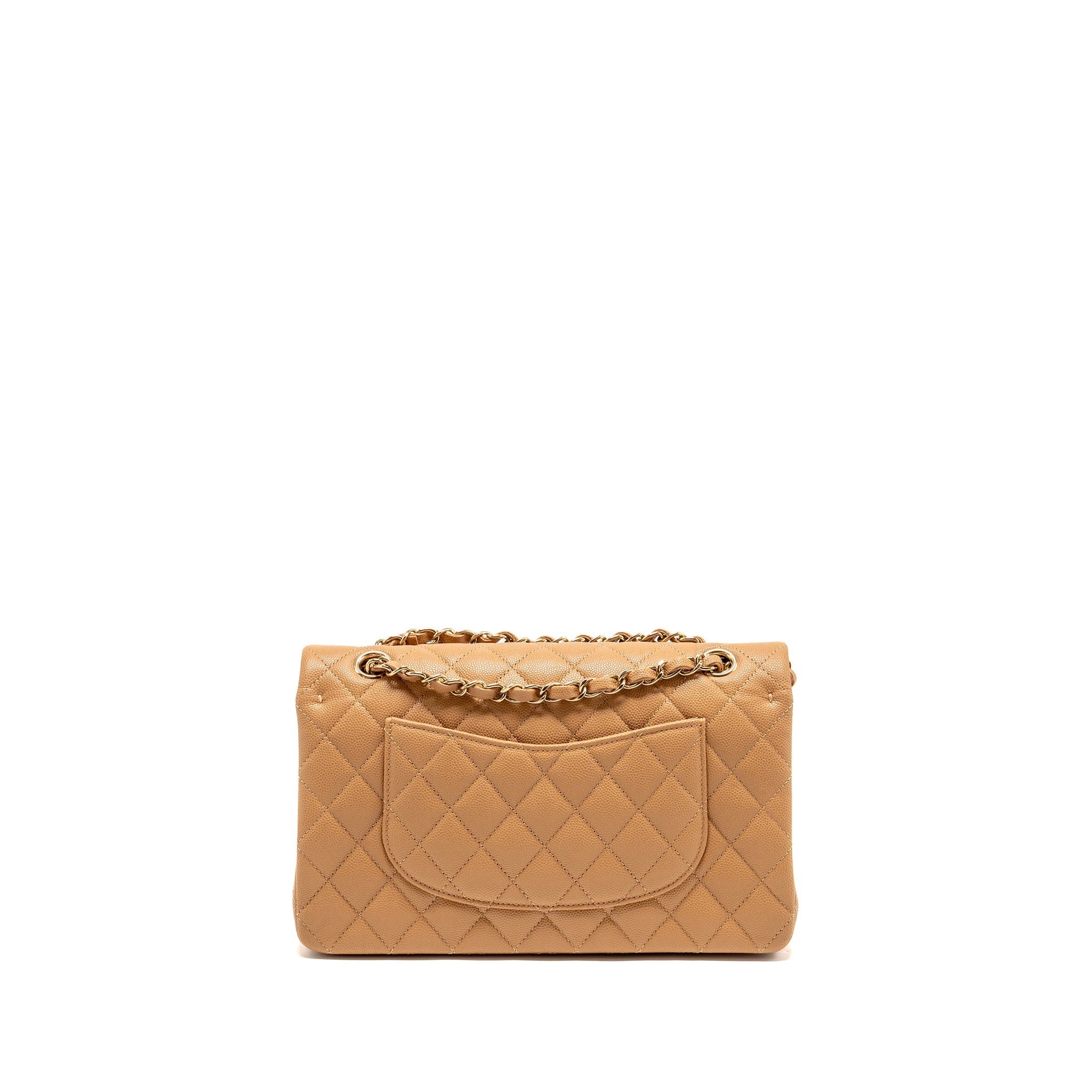 CHANEL MEDIUM CLASSIC DOUBLE FLAP BAG CAVIAR CARAMEL LGHW(MICROCHIP)