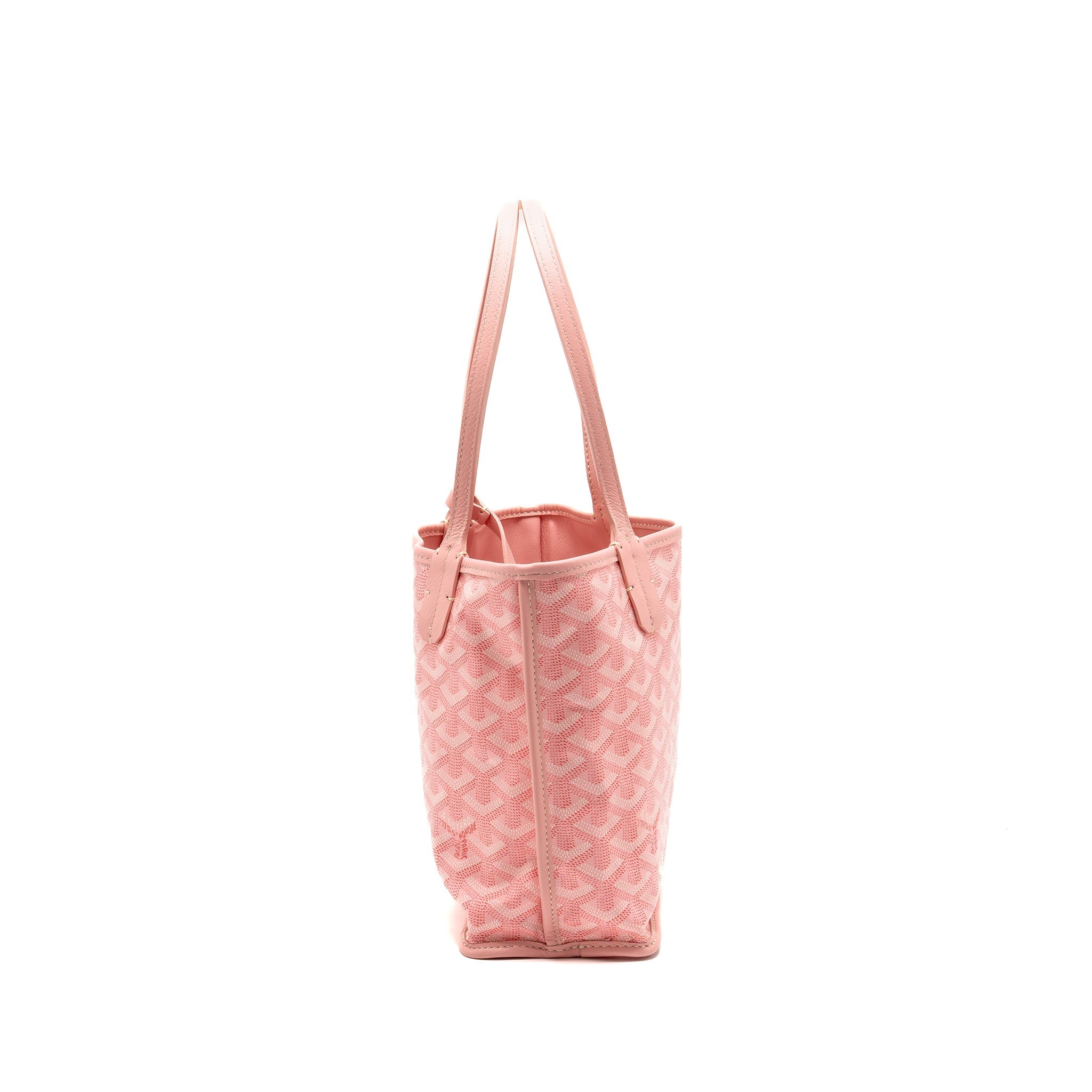 GOYARD MINI ANJOU TOTE GOYARDINE CANVAS / CALFSKIN PINK