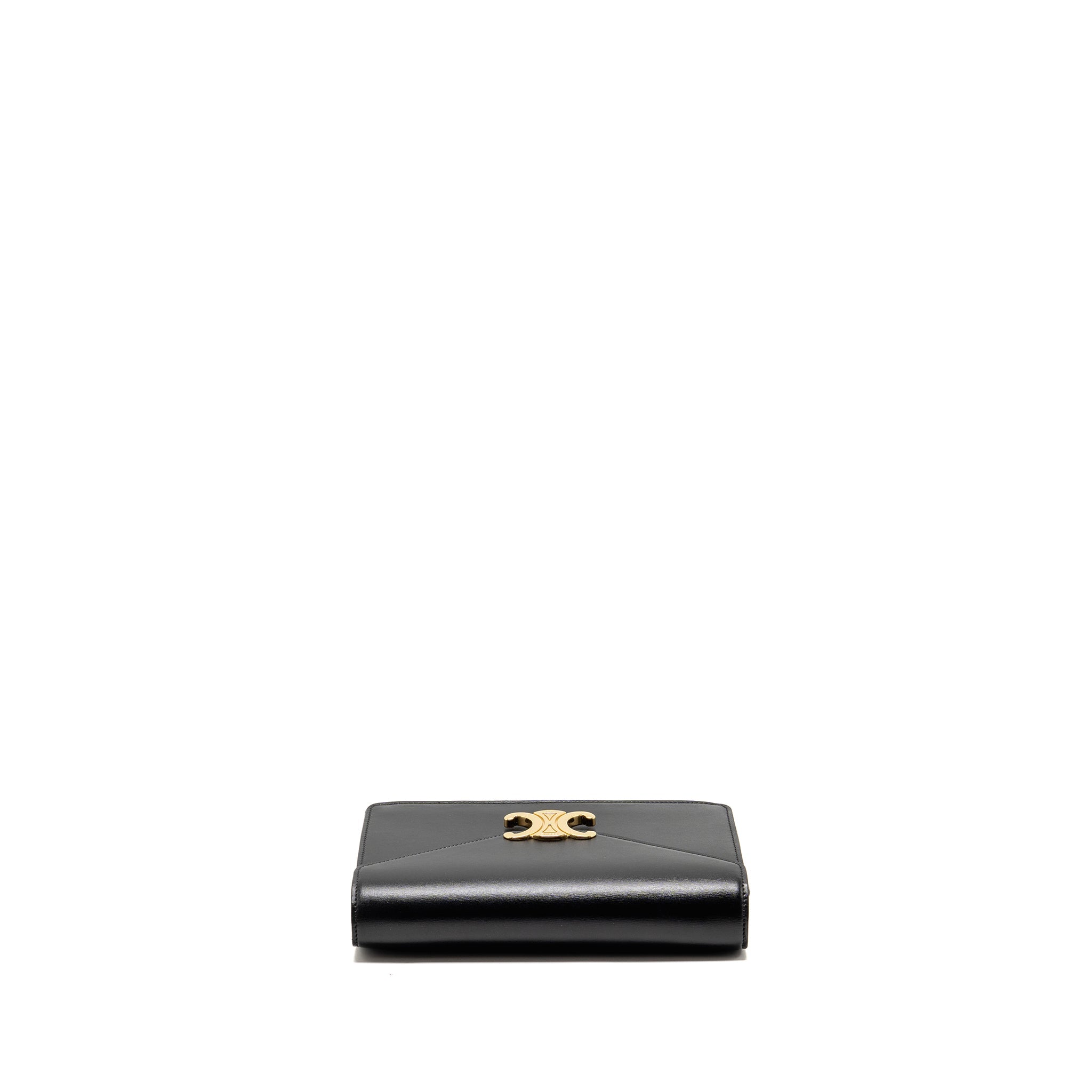 CELINE WALLET ON CHAIN MARGO SHINY CALFSKIN BLACK GHW
