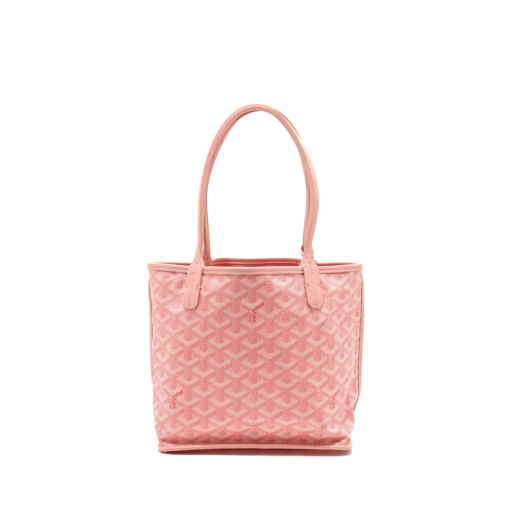 GOYARD MINI ANJOU TOTE GOYARDINE CANVAS / CALFSKIN PINK