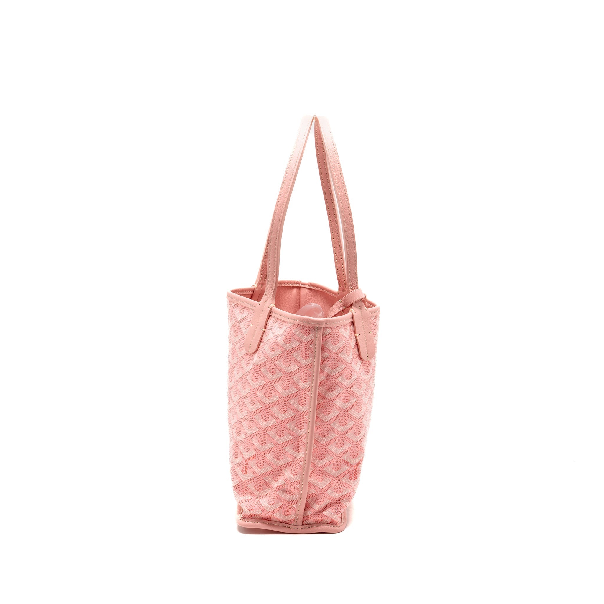 GOYARD MINI ANJOU TOTE GOYARDINE CANVAS / CALFSKIN PINK