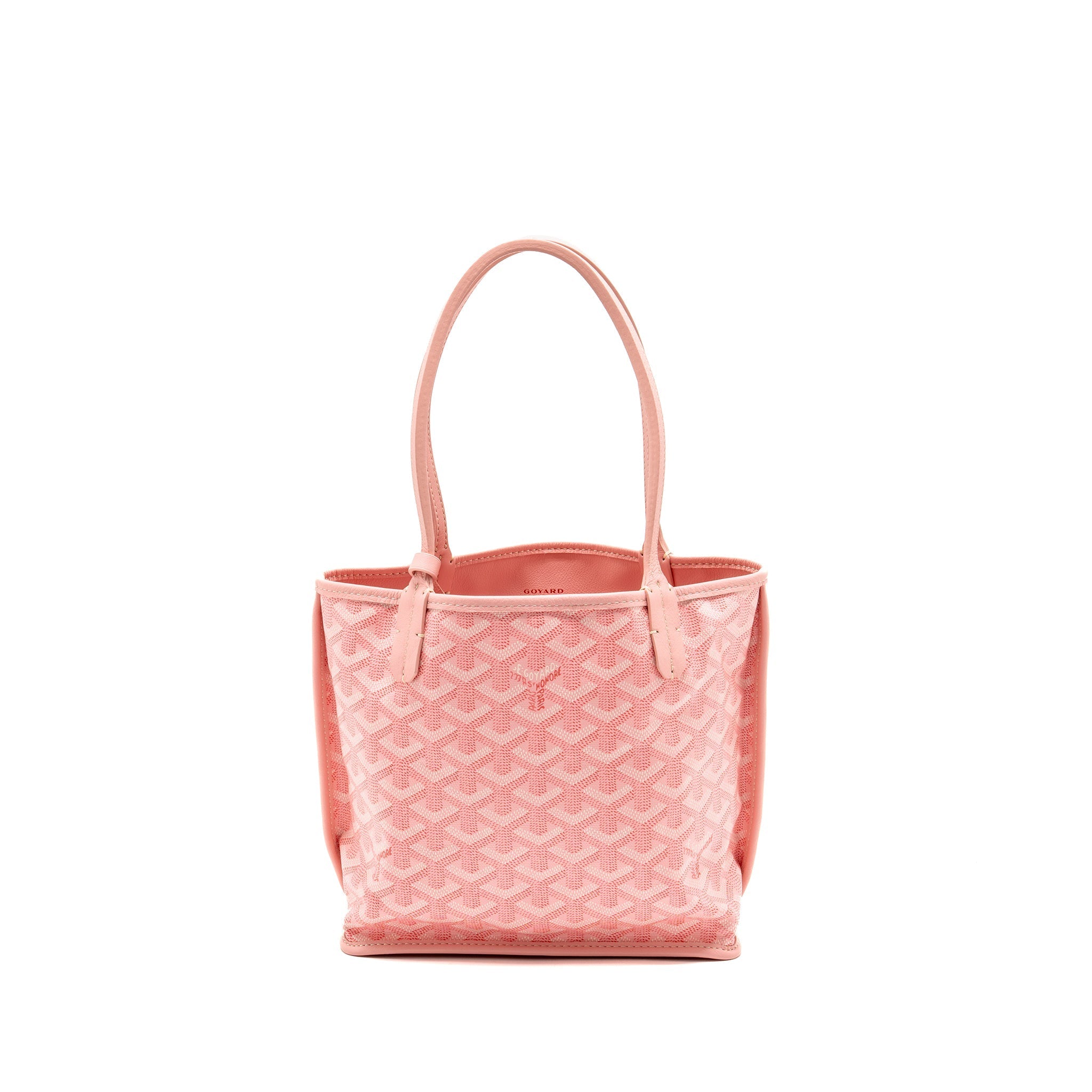GOYARD MINI ANJOU TOTE GOYARDINE CANVAS / CALFSKIN PINK