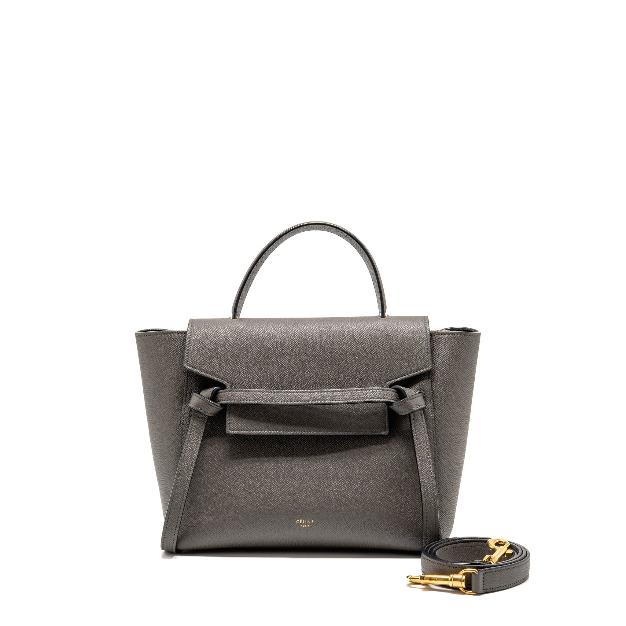 CELINE MICRO BELT BAG CALFSKIN GREY GHW