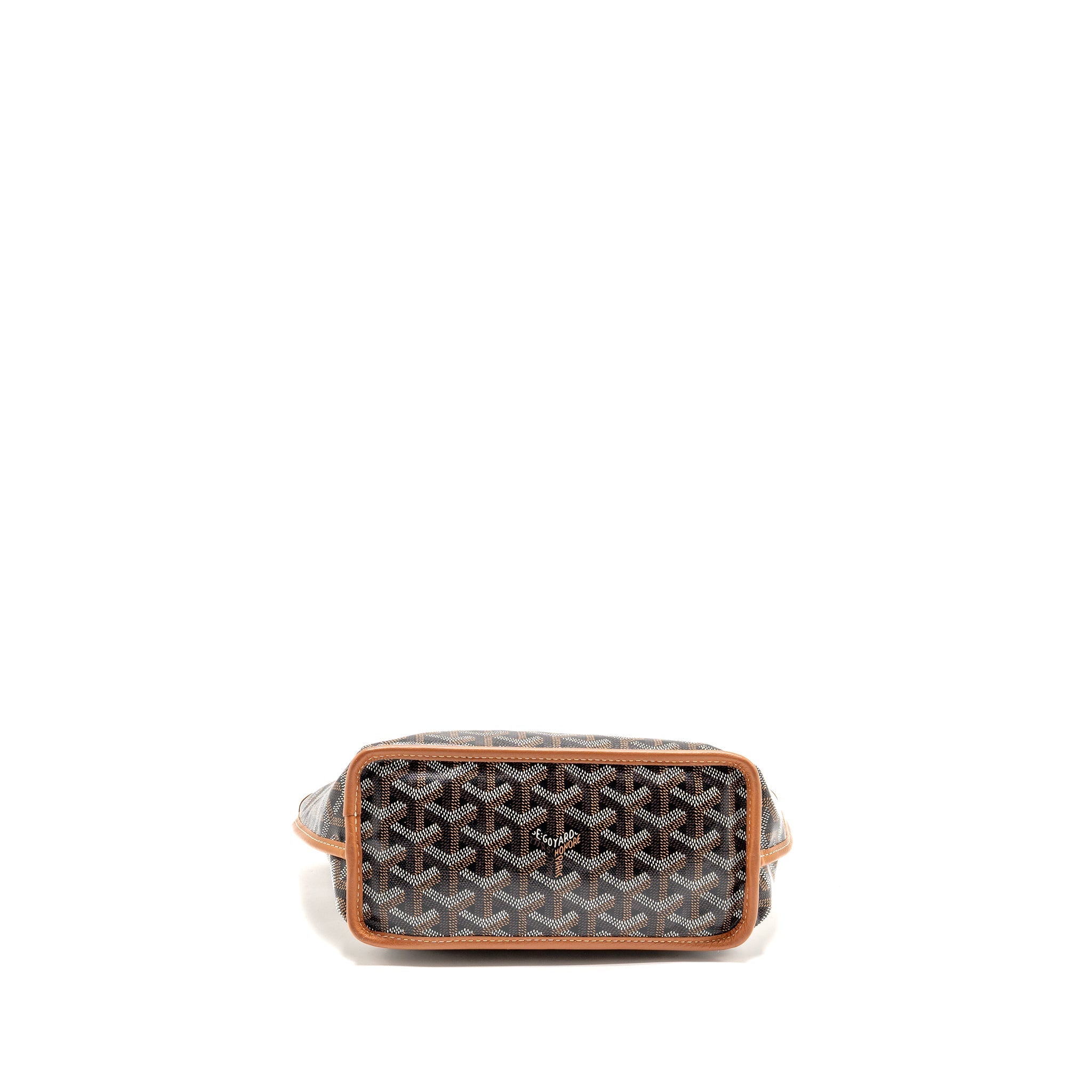 GOYARD MINI ANJOU TOTE GOYARDLINE CANVAS/LEATHER TAN/BLACK SHW