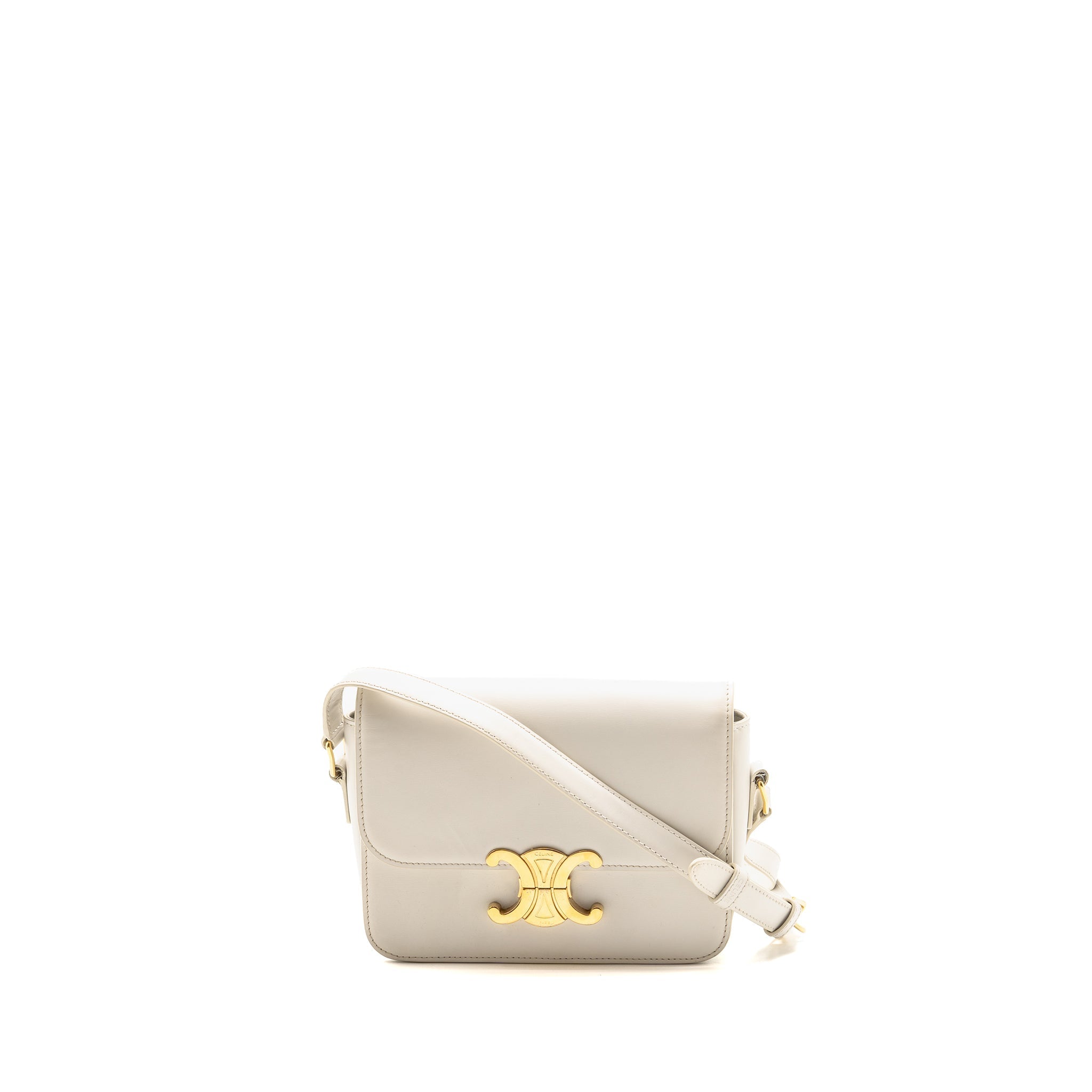 CELINE TEEN TRIOMPHE BAG CALFSKIN WHITE IVORY GHW