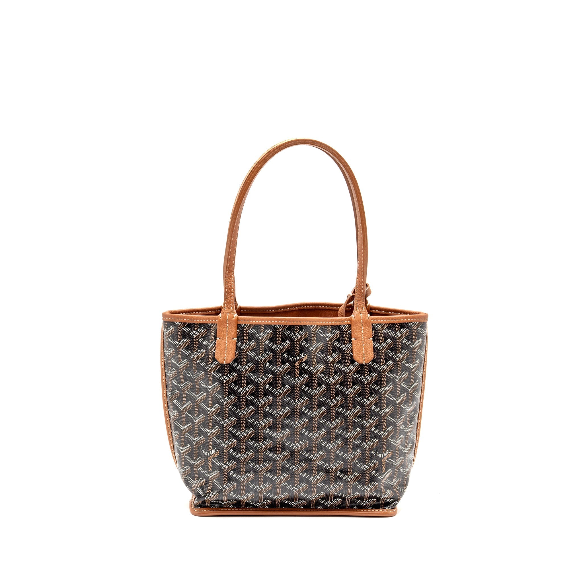GOYARD MINI ANJOU TOTE GOYARDLINE CANVAS/LEATHER TAN/BLACK SHW
