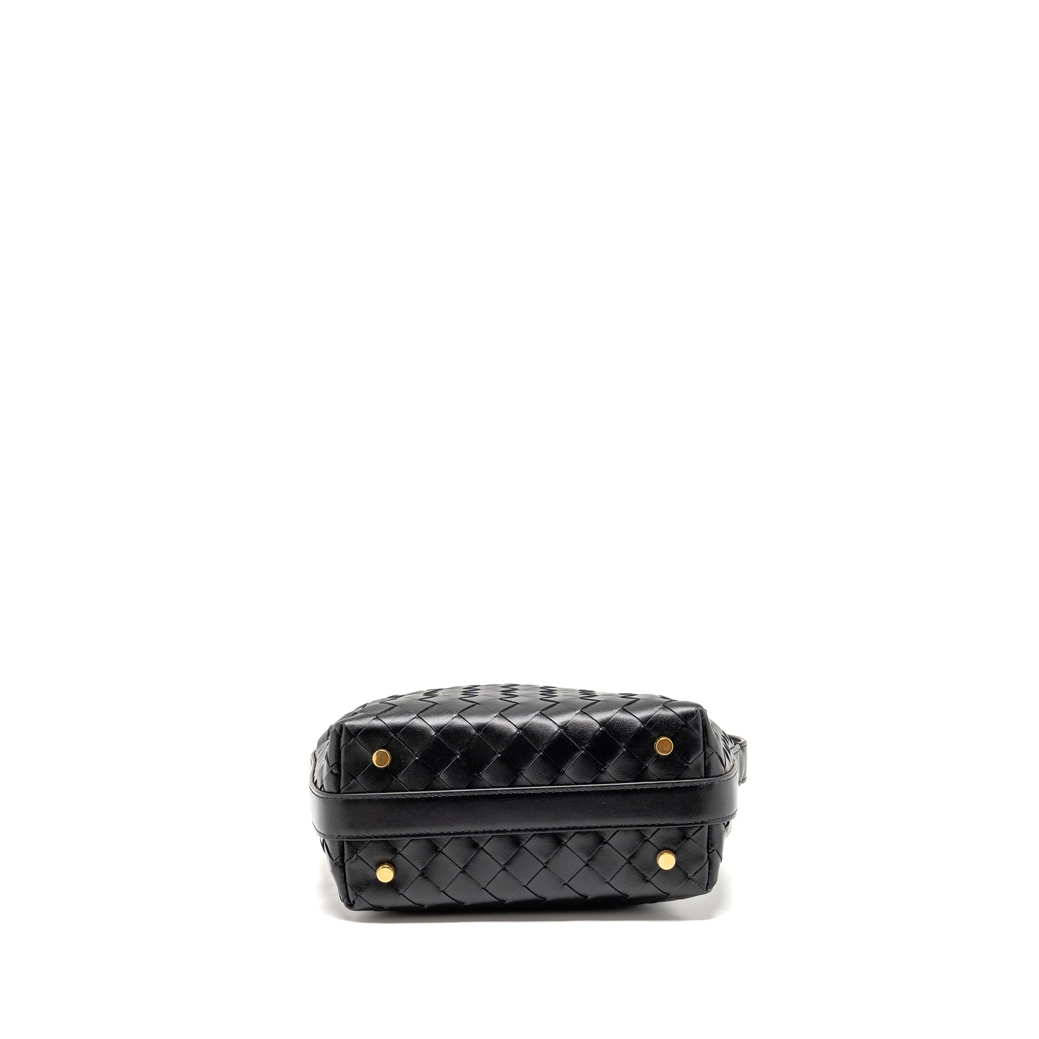 BOTTEGA VENETA MINI WALLACE SHOULDER BAG CALFSKIN BLACK GHW