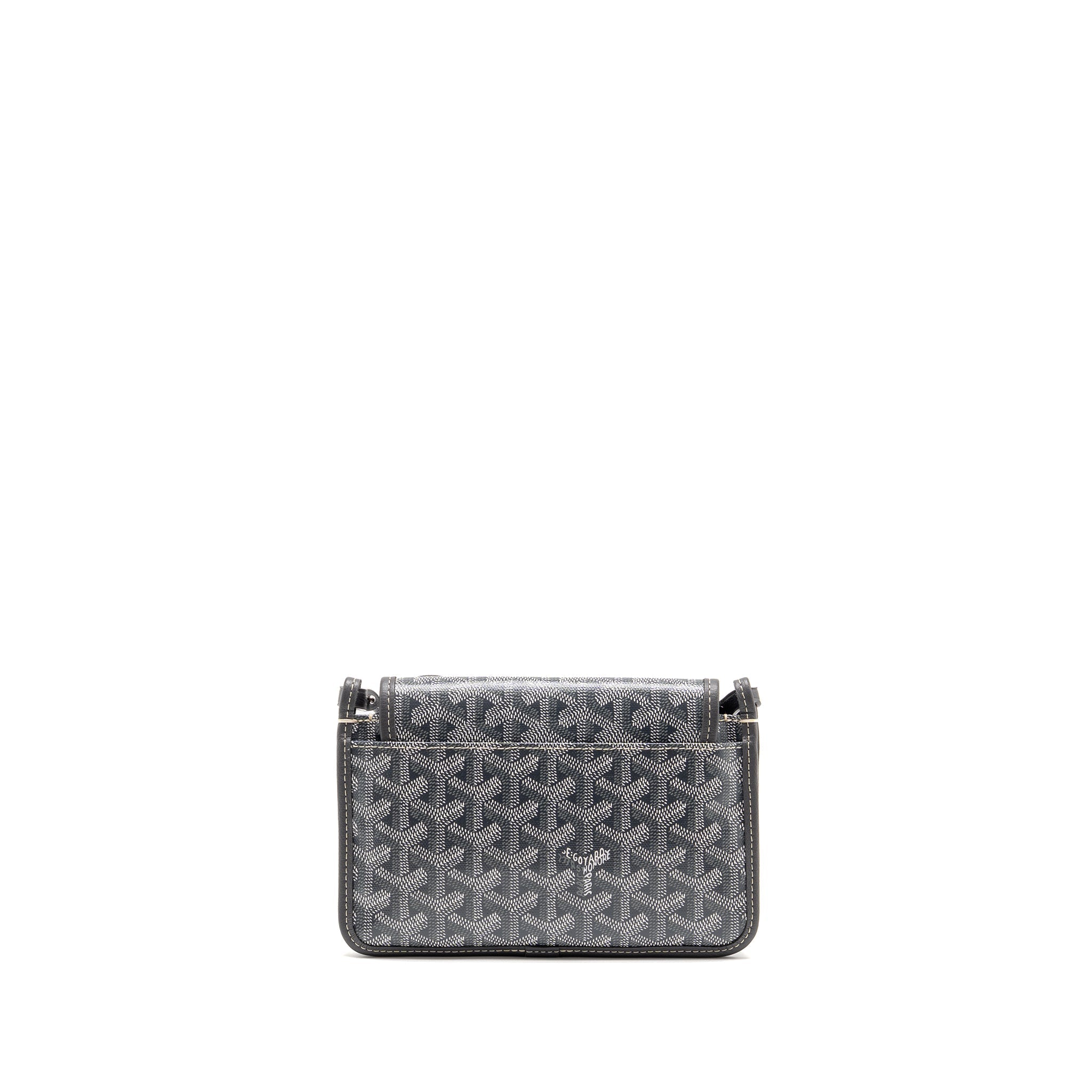 GOYARD PORTEFEUILLE POCHETTE PLUMET GOYARDINE CANVAS / CALFSKIN GREY SHW