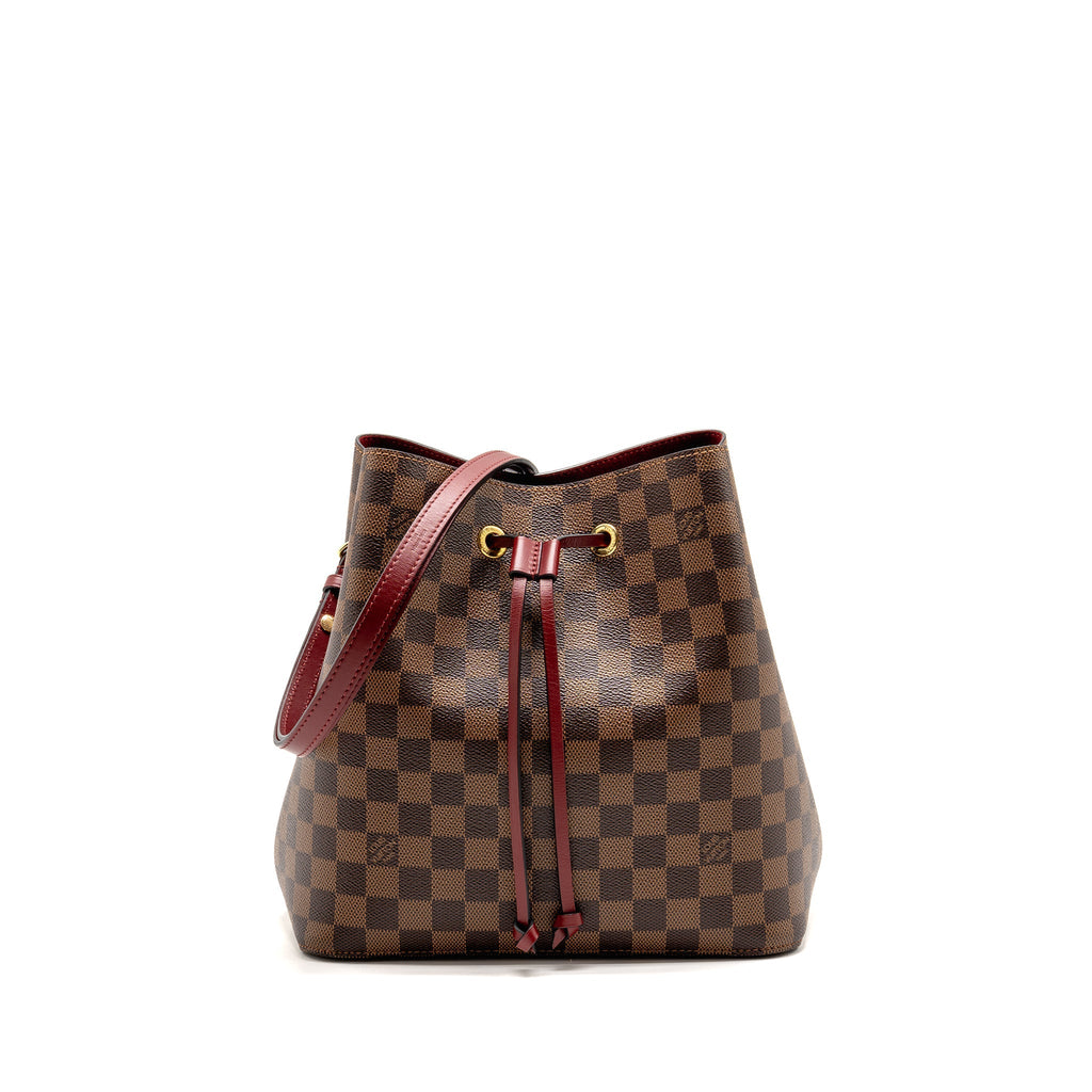 LOUIS VUITTON NEO NOE DAMIER EBENE CANVAS BROWN / BERRY GHW