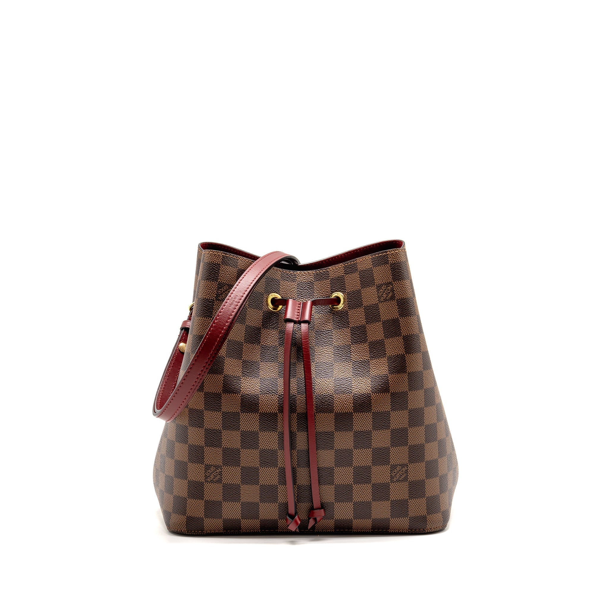 LOUIS VUITTON NEO NOE DAMIER EBENE CANVAS BROWN / BERRY GHW