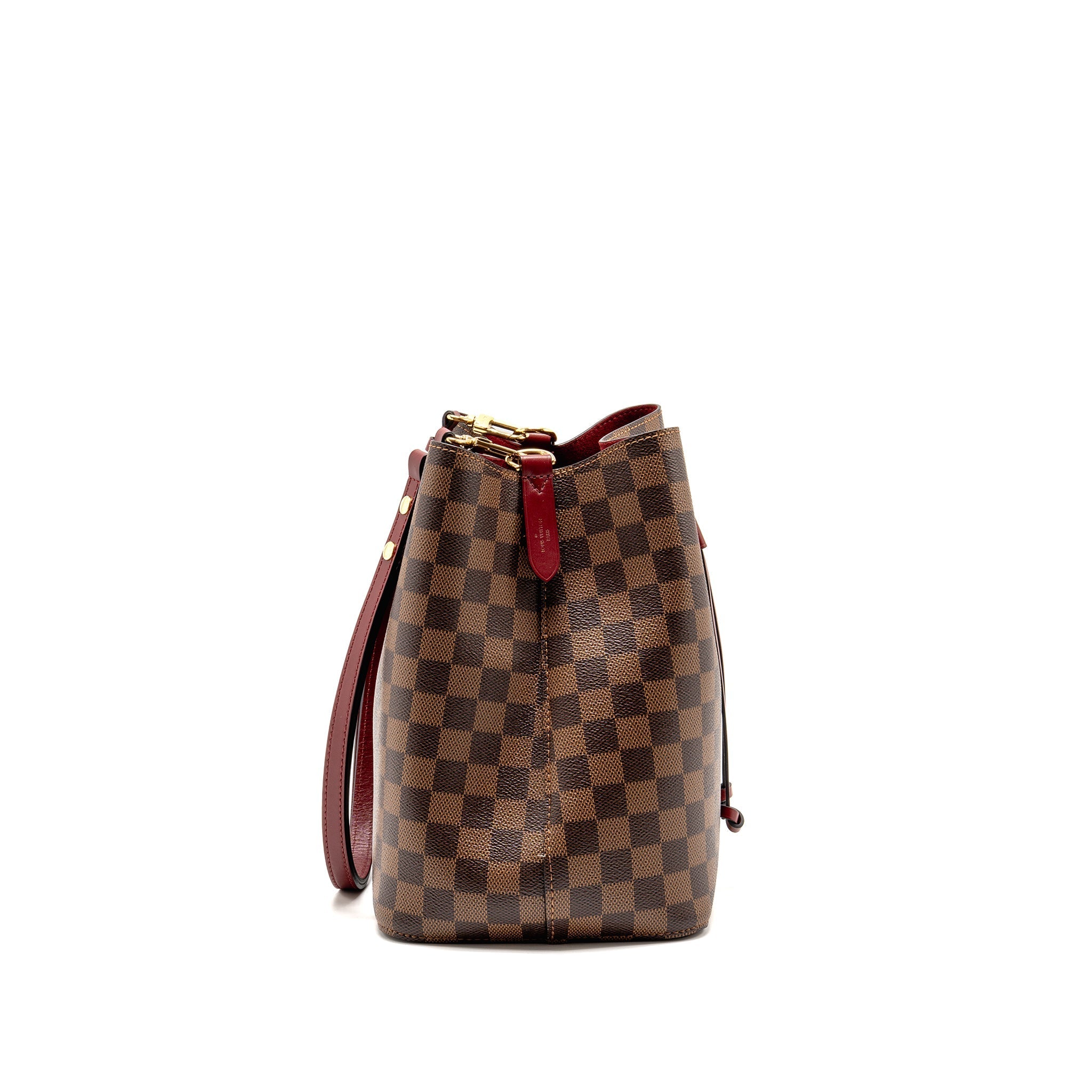 LOUIS VUITTON NEO NOE DAMIER EBENE CANVAS BROWN / BERRY GHW