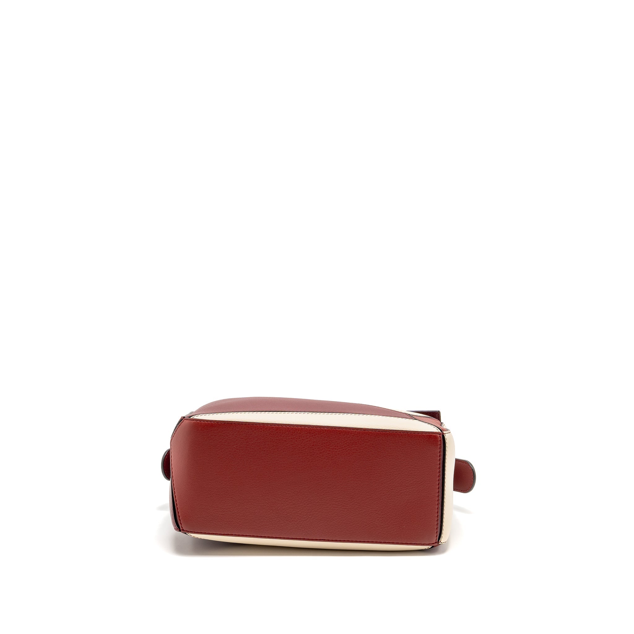 LOEWE SMALL PUZZLE BAG GRAINED CALFSKIN BURGUNDY / MULTICOLOUR SHW