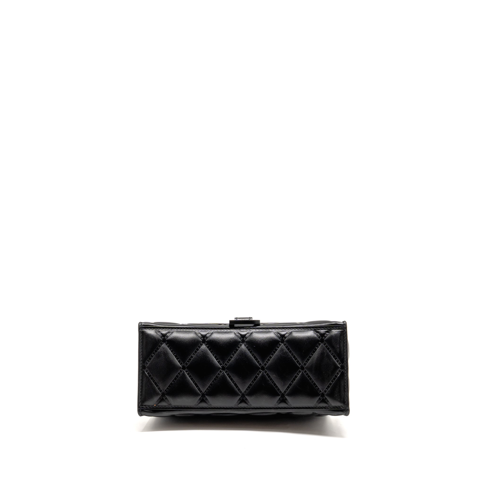 BALENCIAGA SMALL HOURGLASS BAG QUILTED CALFSKIN SO BLACK