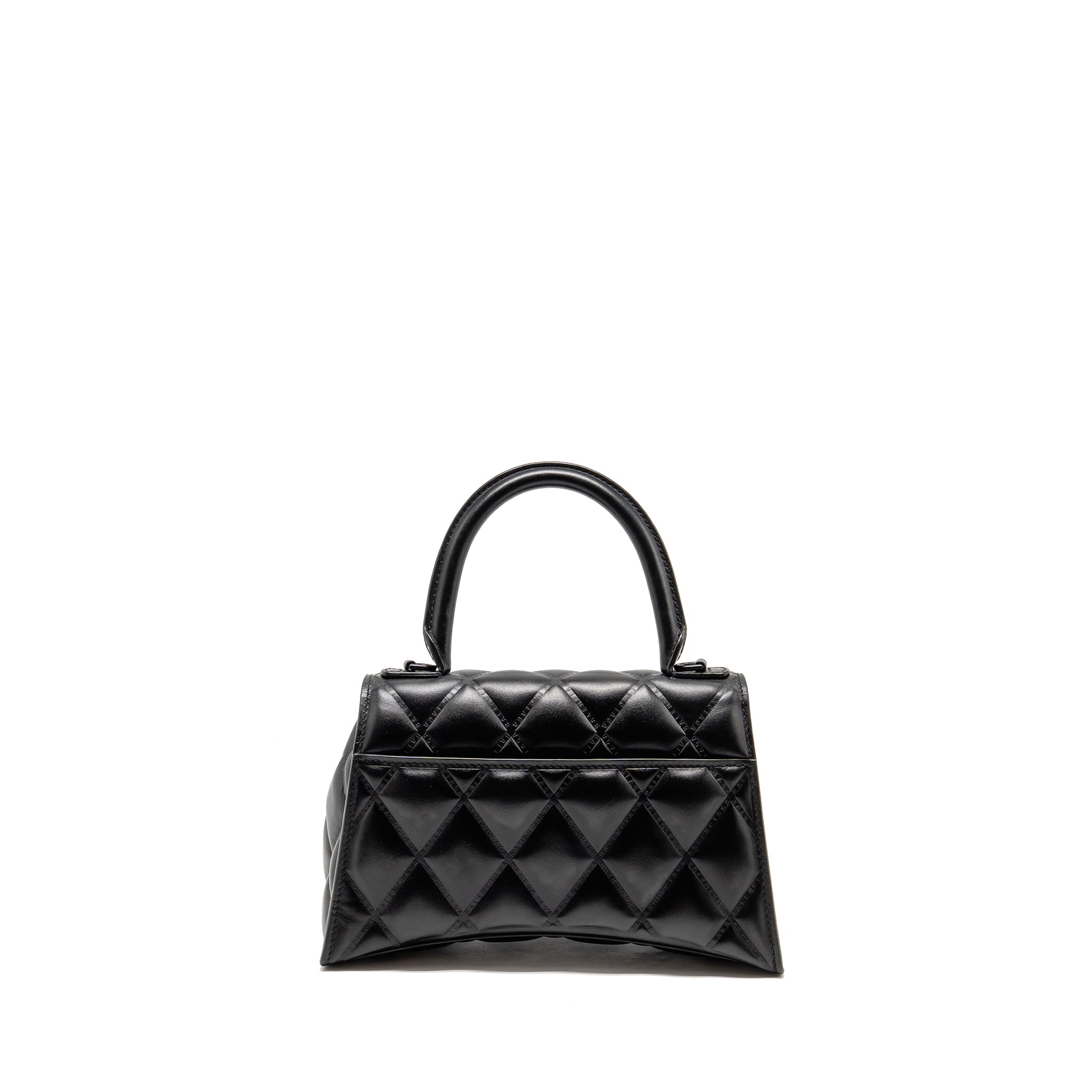 BALENCIAGA SMALL HOURGLASS BAG QUILTED CALFSKIN SO BLACK