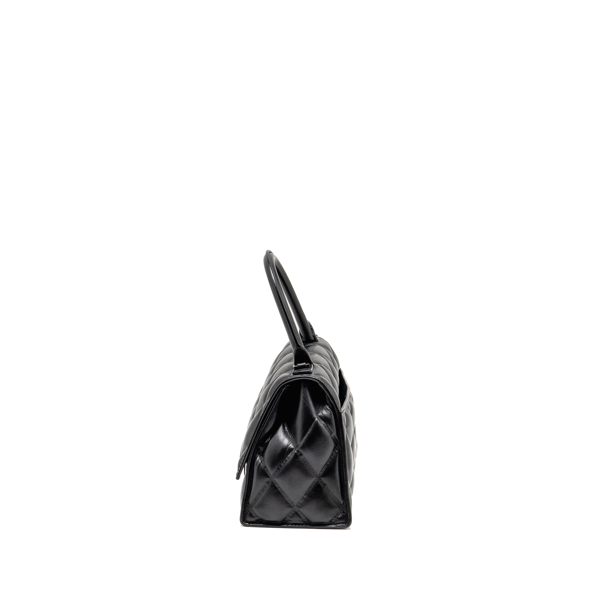 BALENCIAGA SMALL HOURGLASS BAG QUILTED CALFSKIN SO BLACK