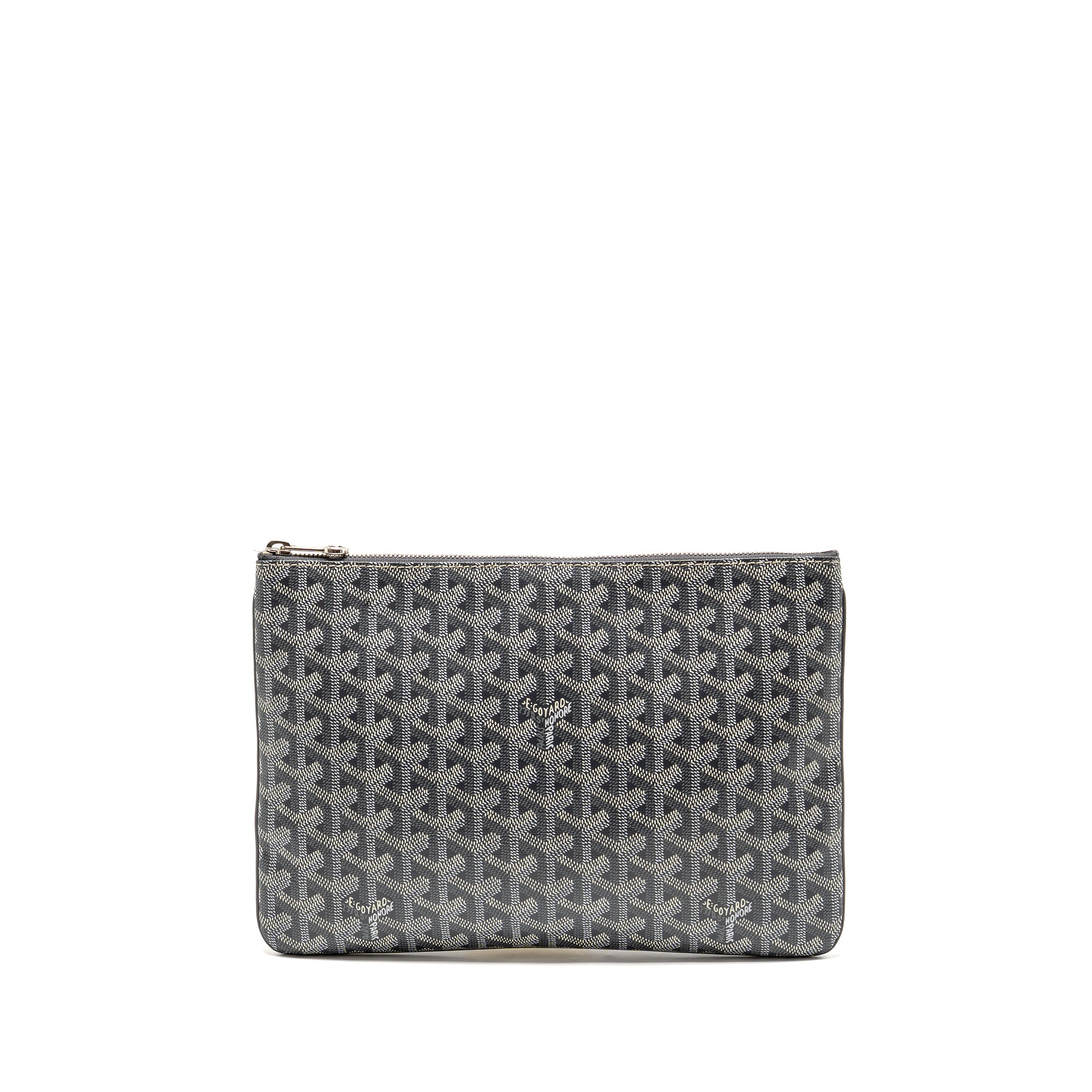 GOYARD SENAT MM POUCH GOYARDINE CANVAS GREY SHW
