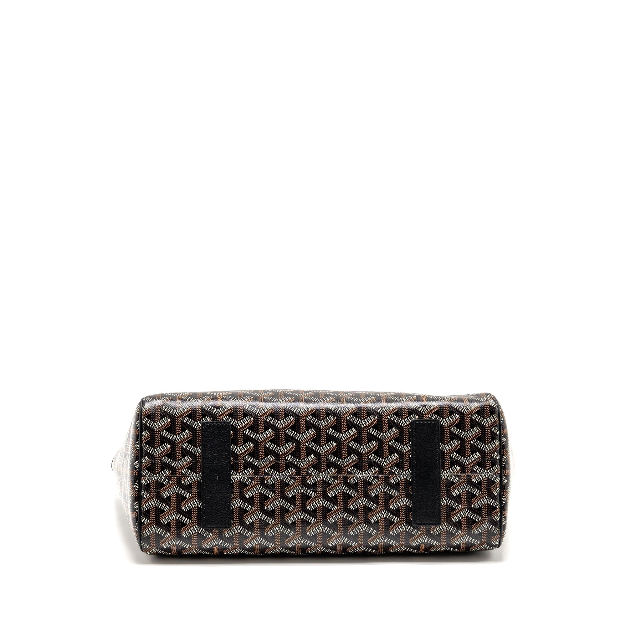 GOYARD ROUETTE TOTE BAG GOYARDLINE CANVAS/CALFSKIN BLACK SHW
